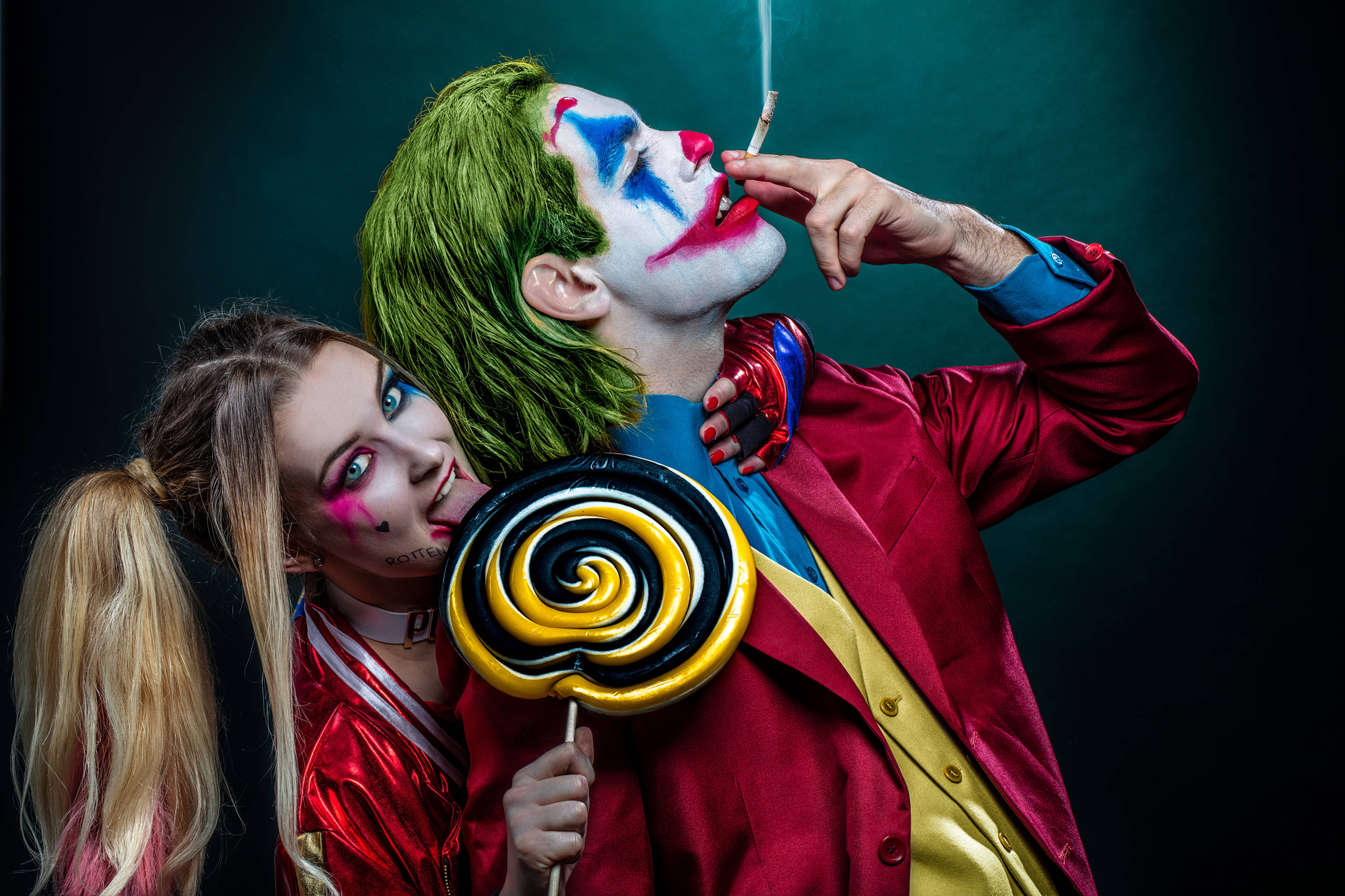 Joker, Harley Quinn, green hair, 4K Desktop Wallpaper