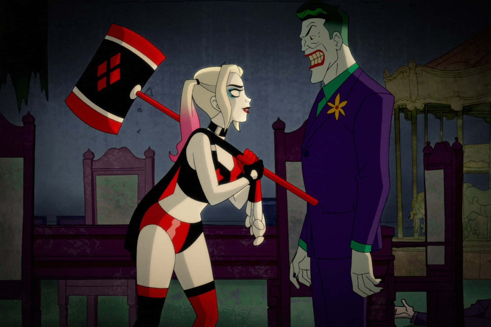 Harley Quinn, Joker, mallet, HD Desktop Wallpaper