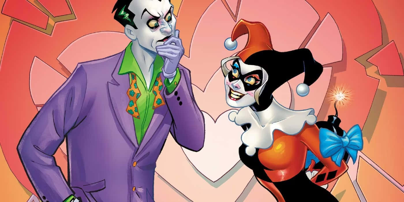 Harley Quinn, Joker, purple suit, HD Desktop Wallpaper