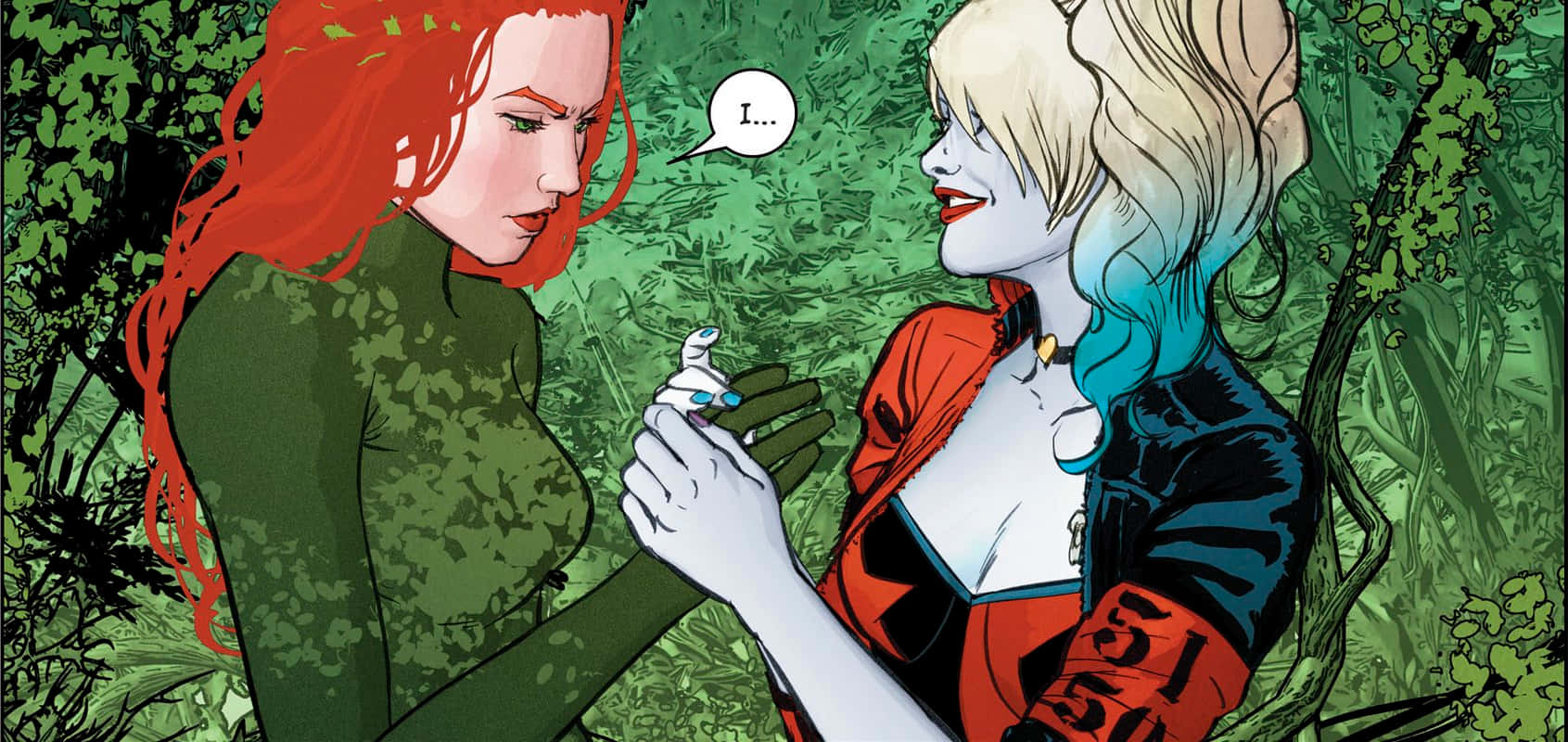 Harley Quinn, Poison Ivy, blue hair, HD Desktop Wallpaper