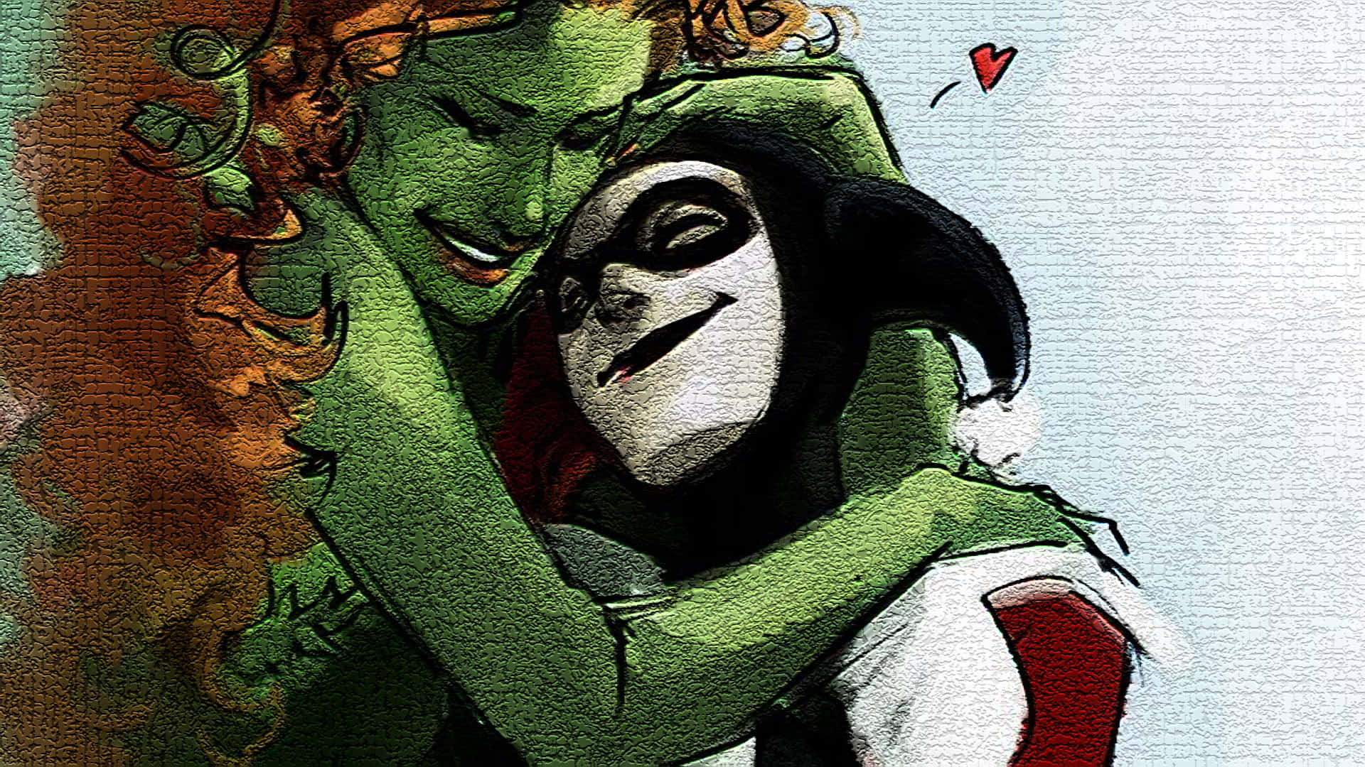 Harley Quinn, Poison Ivy, green-skinned woman, Full HD Desktop Wallpaper
