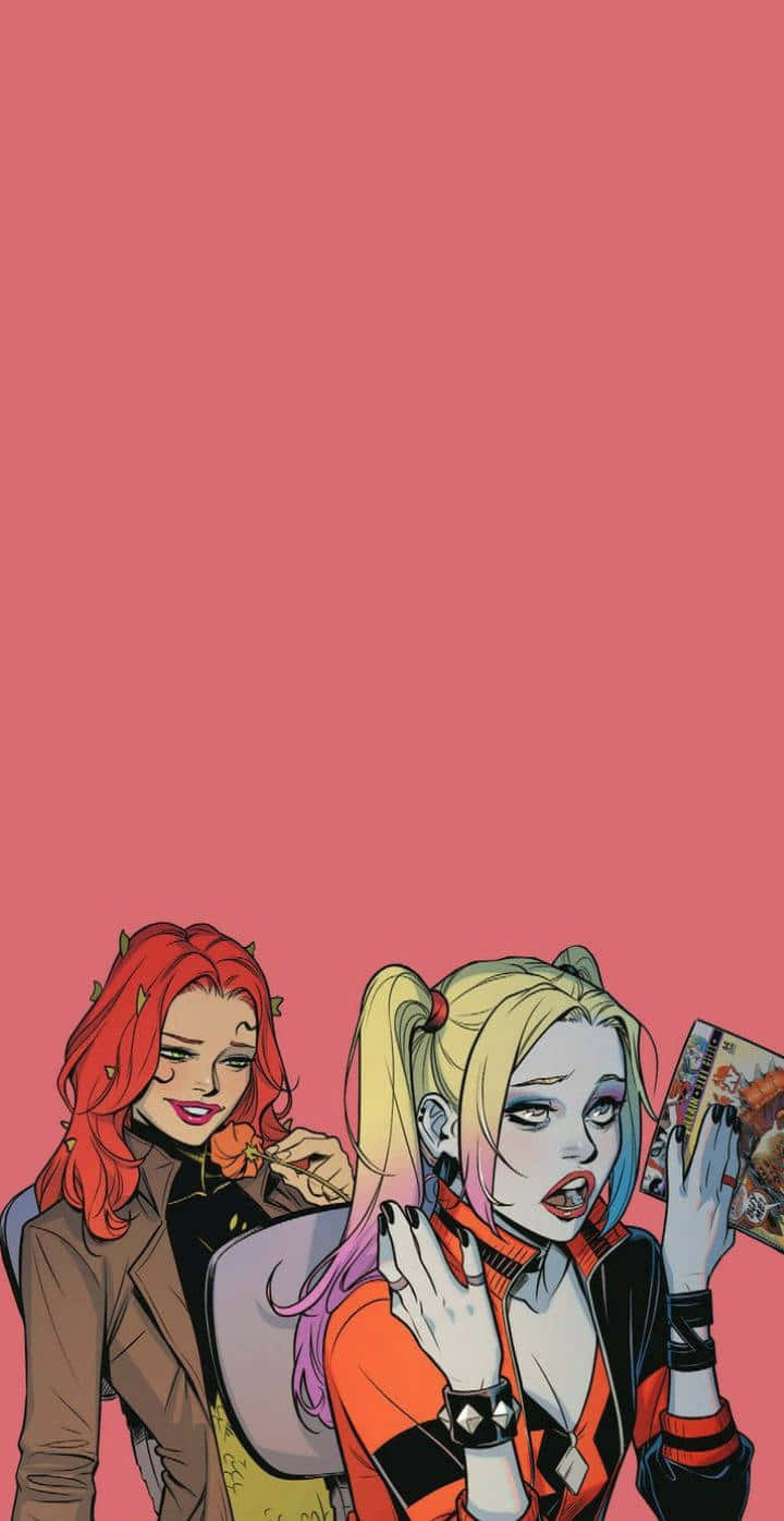 Harley Quinn, Poison Ivy, red hair, HD Phone Wallpaper
