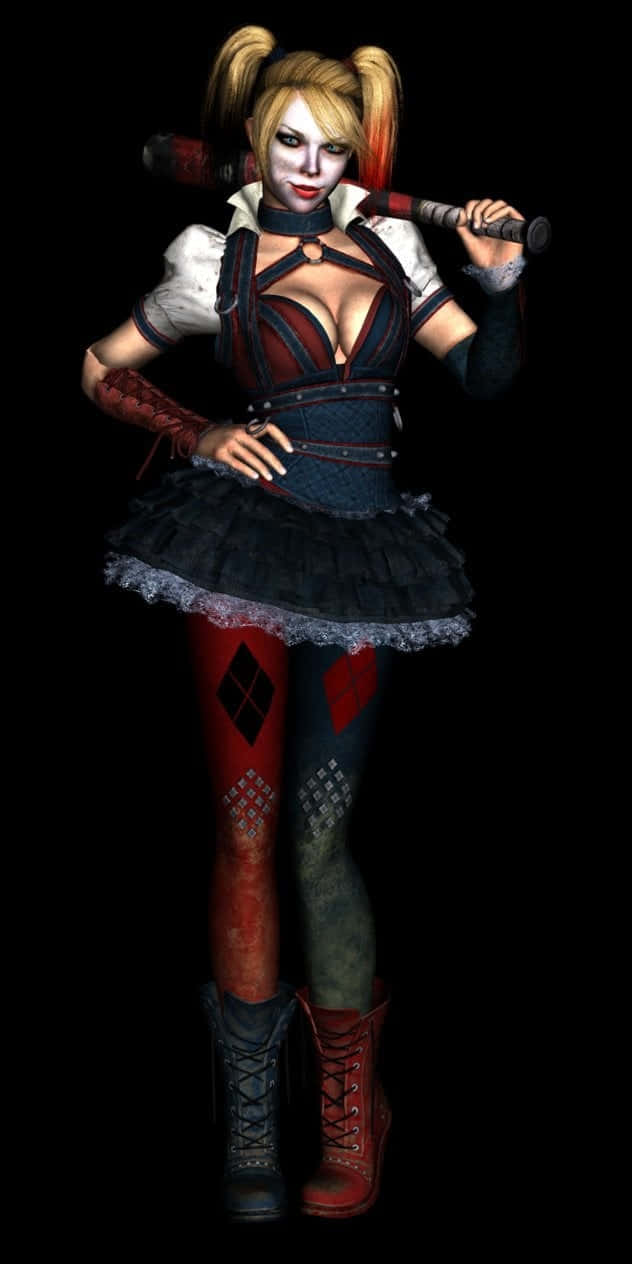 Harley Quinn, Arkham City, baseball bat, SD Phone Wallpaper