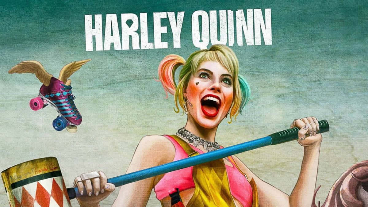 Harley Quinn, hammer, mallet, SD Desktop Wallpaper