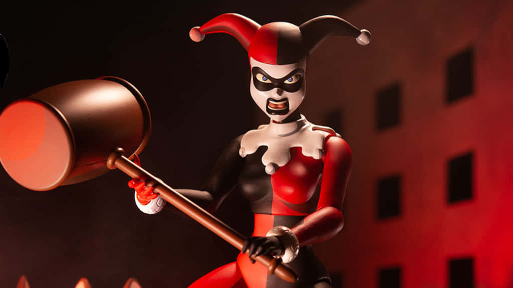 Harley Quinn, hammer, jester outfit, SD Desktop Wallpaper
