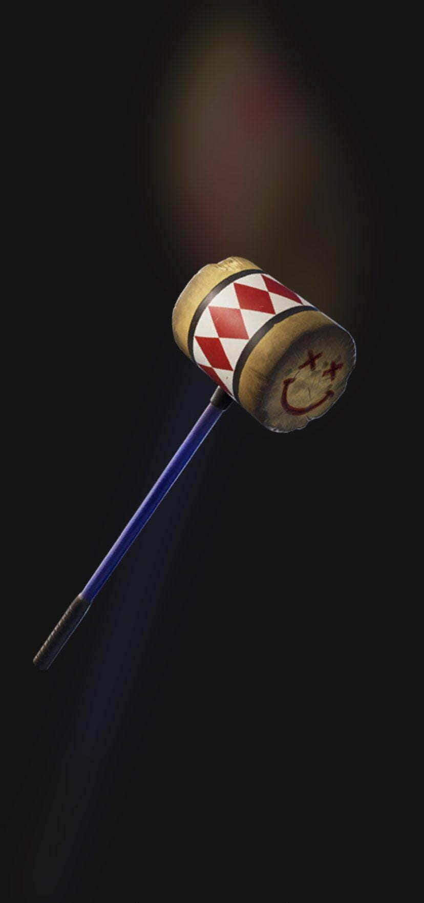 Harley Quinn, Hammer, red diamond pattern, HD Phone Wallpaper