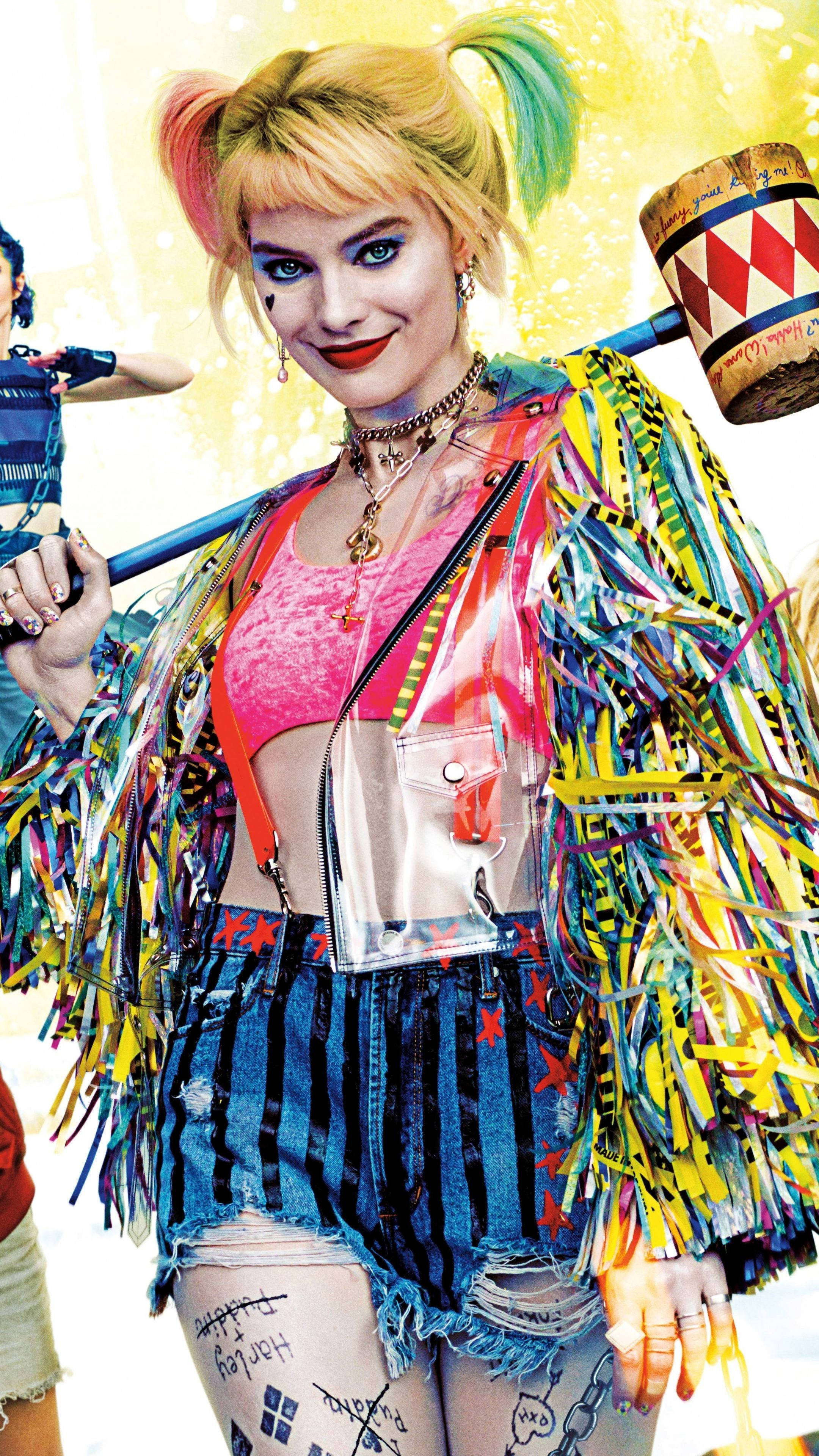 Harley Quinn, 4K, colorful fringe, 4K Phone Wallpaper