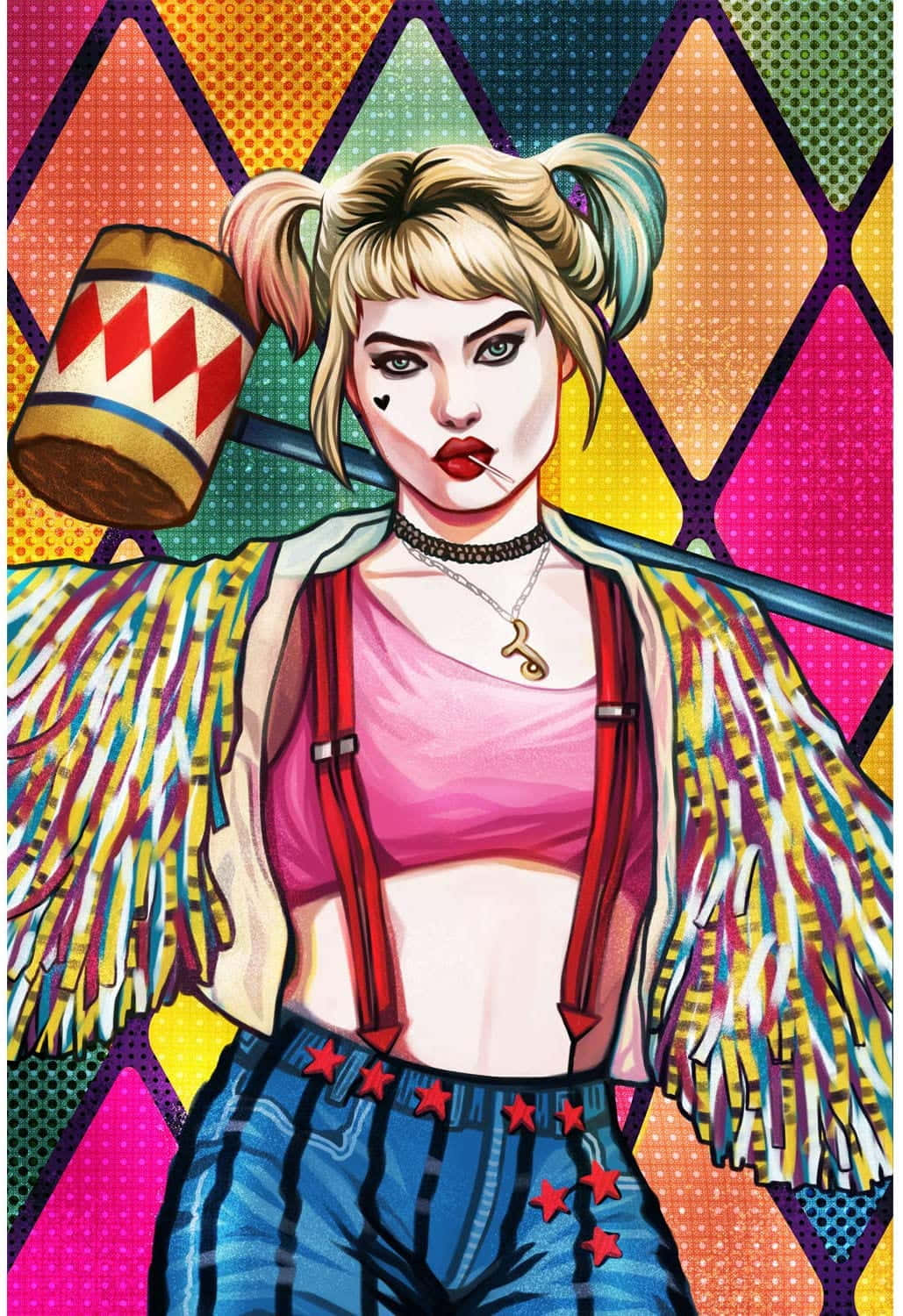 Harley Quinn, hammer, mallet, HD Phone Wallpaper