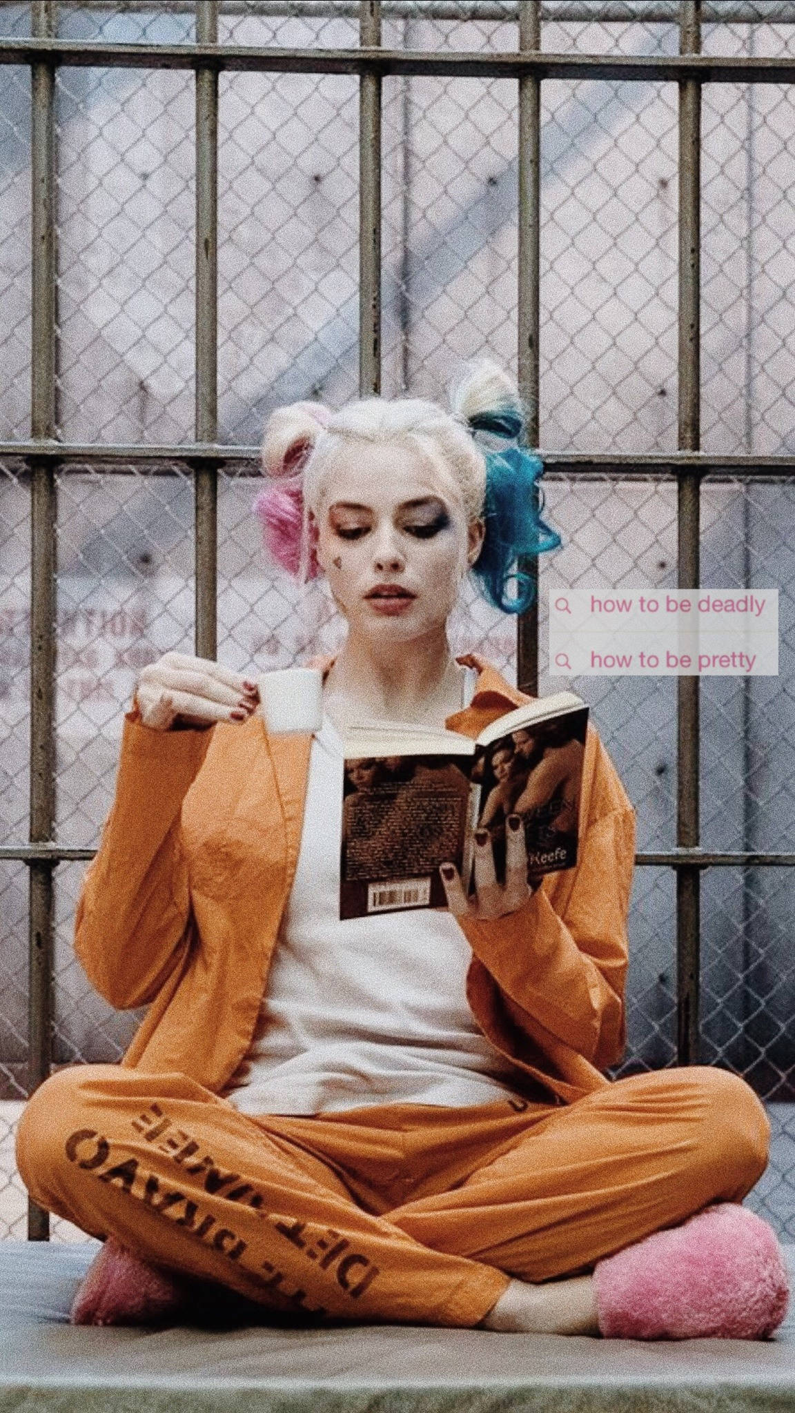 Harley Quinn, Suicide Squad, orange prison jumpsuit, Full HD Phone Wallpaper