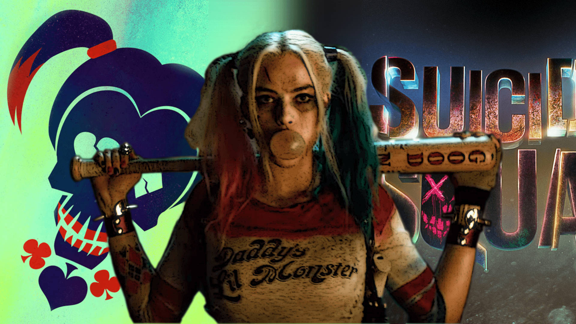 Harley Quinn, Suicide Squad, baseball bat, Full HD Desktop Wallpaper