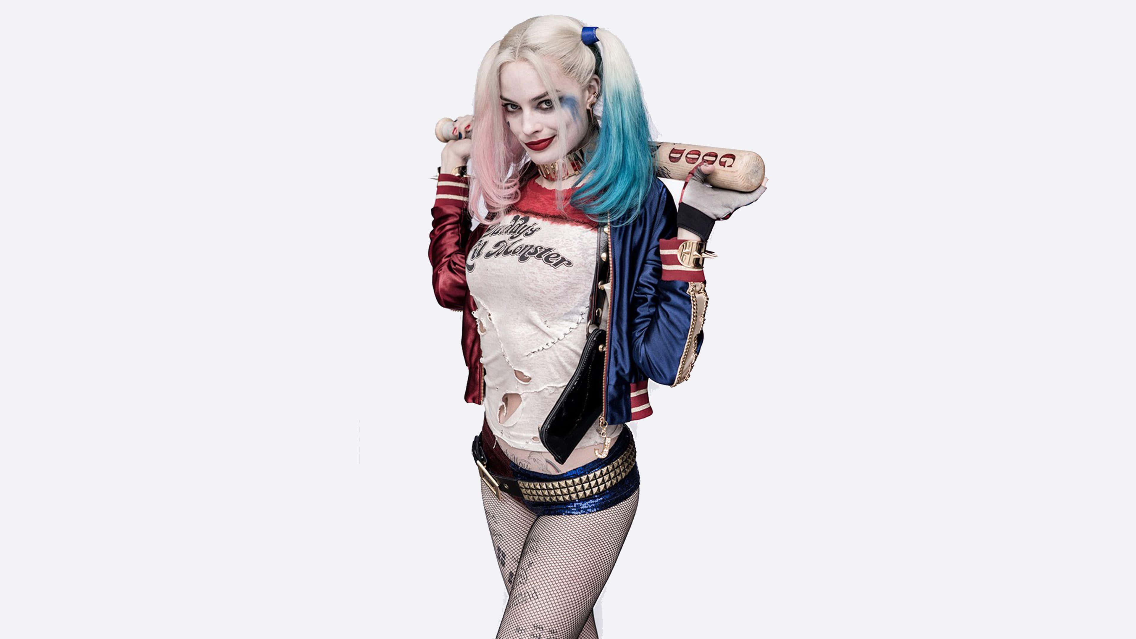 Harley Quinn, Suicide Squad, pink and blue hair, 4K Desktop Wallpaper