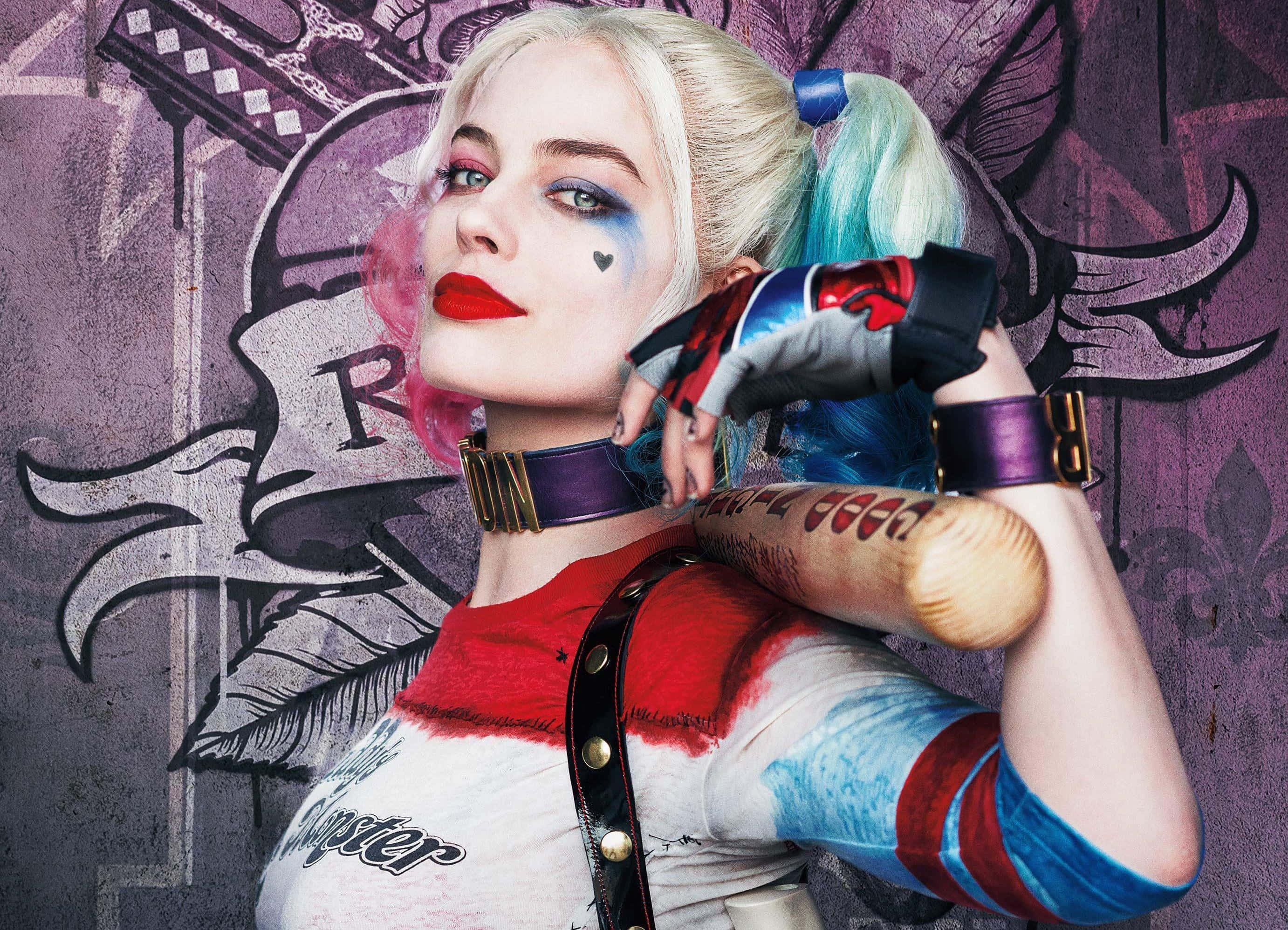 Harley Quinn, Suicide Squad, blonde and blue pigtails, 2K Desktop Wallpaper