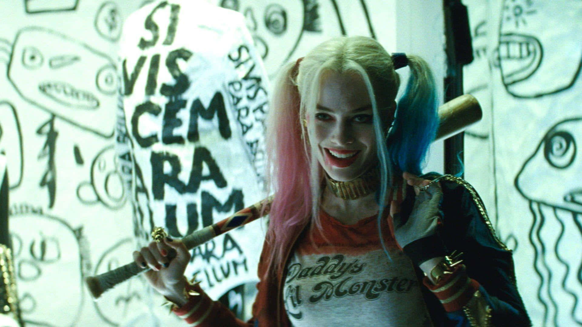 Harley Quinn, Suicide Squad, bat scene, Full HD Desktop Wallpaper