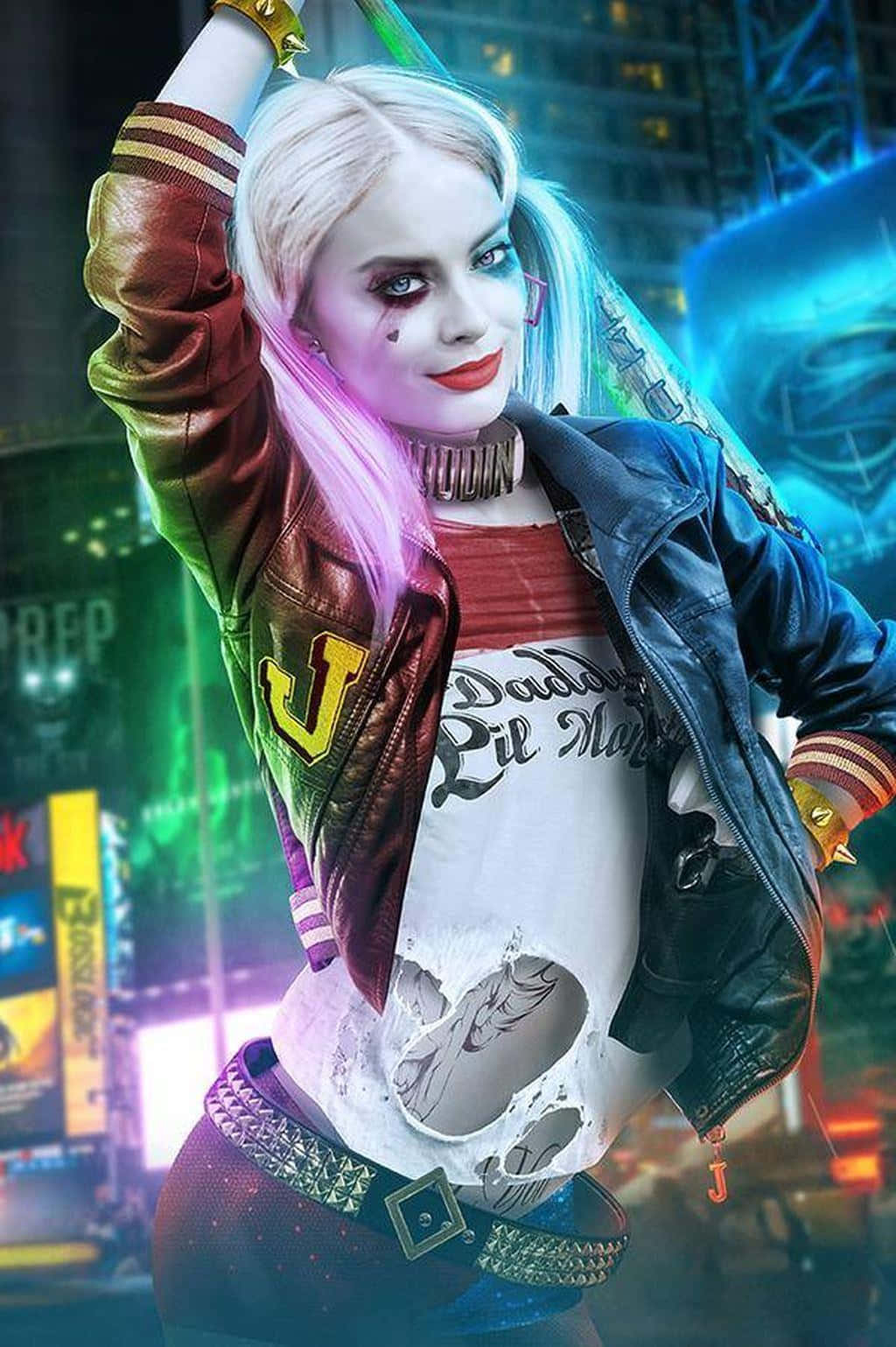 Harley Quinn, Suicide Squad, leather jacket, HD Phone Wallpaper