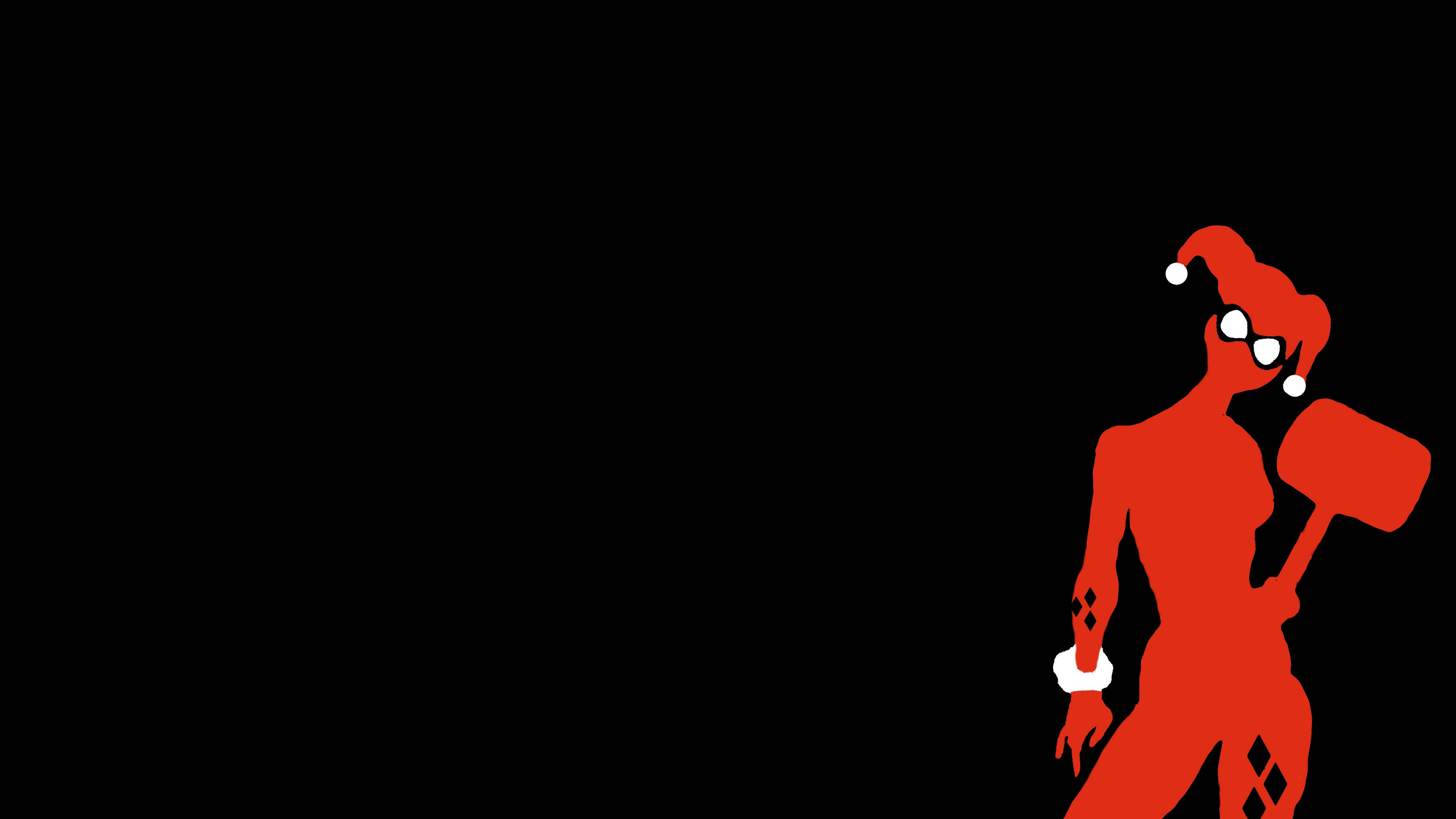 Harley Quinn, jester hat, mallet, 5K Desktop Wallpaper
