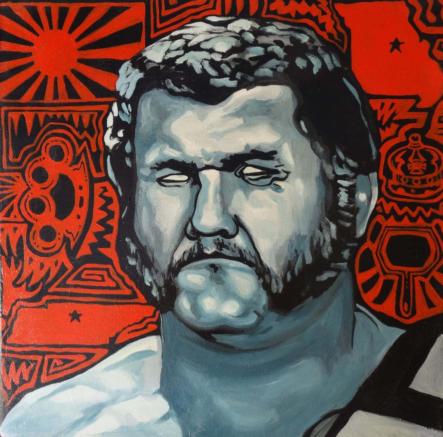 Harley Race, red background, geometric patterns, HD Desktop Wallpaper