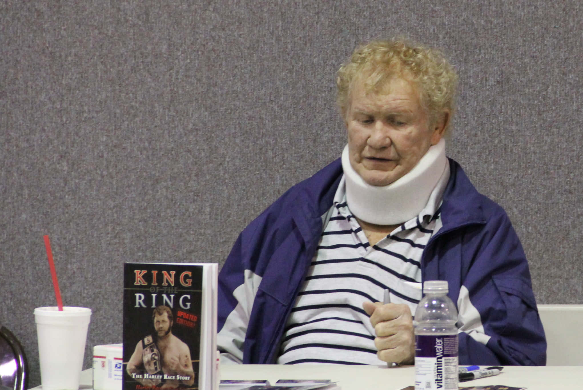 Harley Race, neck brace, table, Full HD Desktop Wallpaper