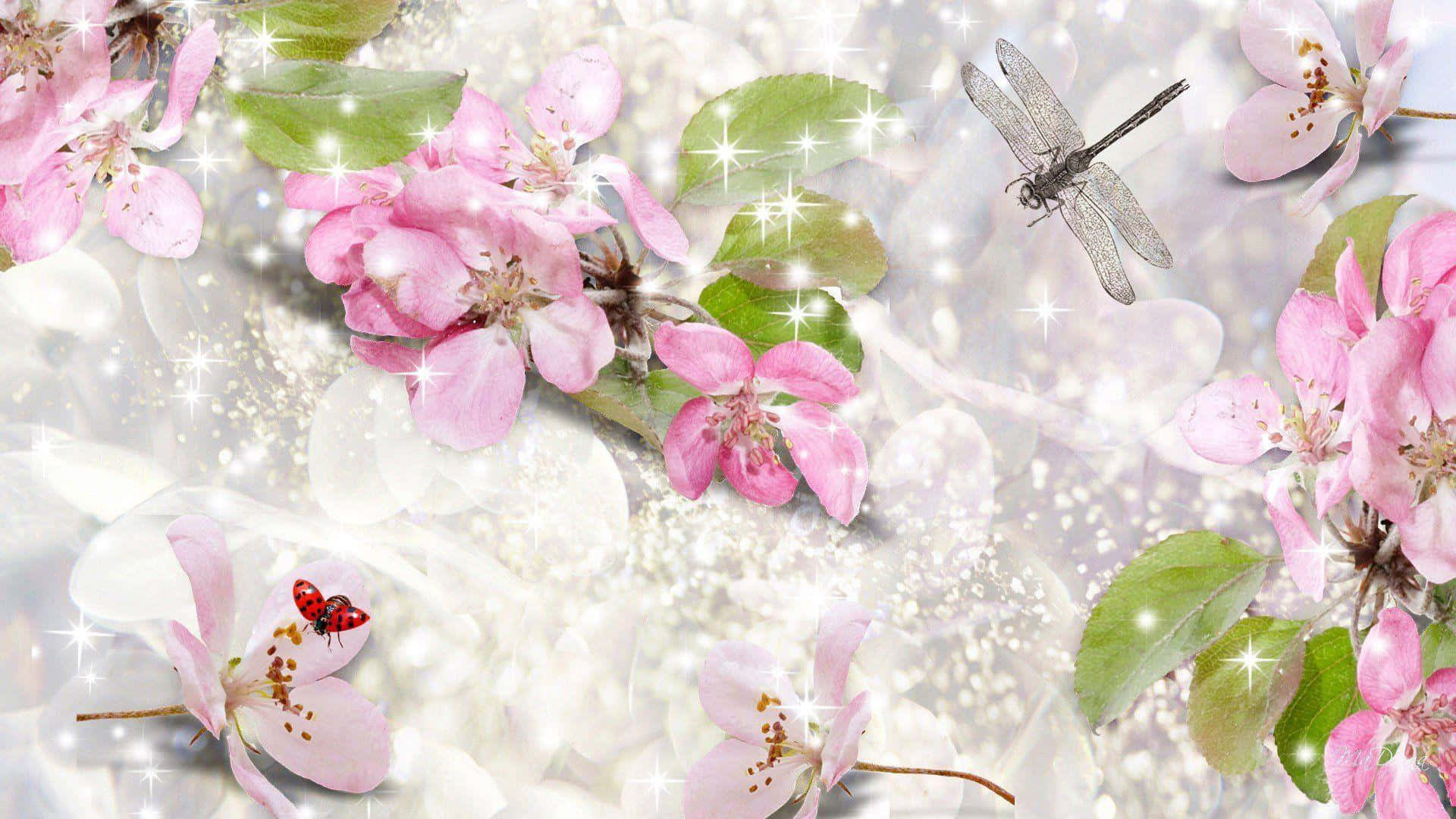 Harmony, dragonfly, ladybug, Full HD Desktop Wallpaper