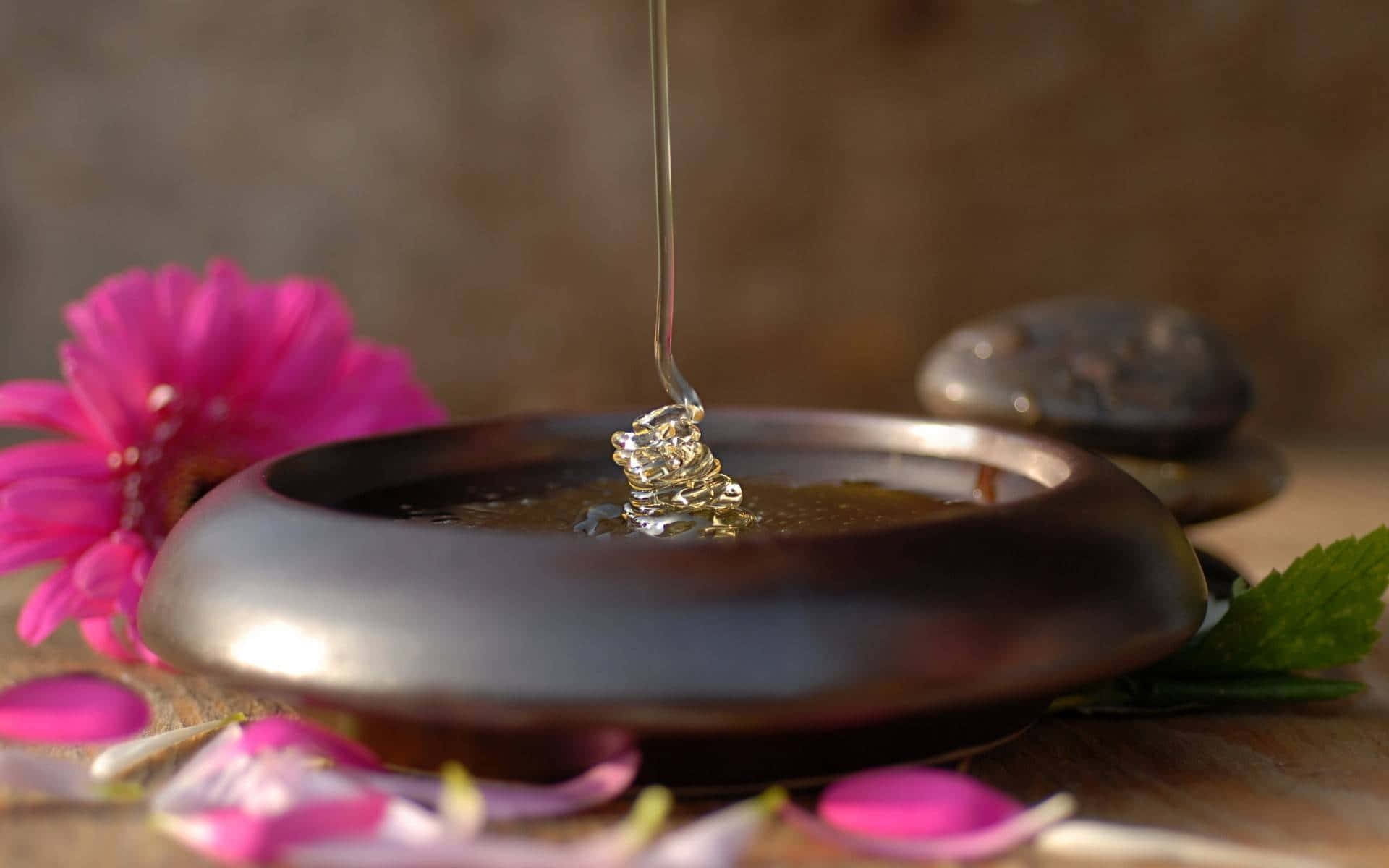 Harmony, golden honey, dark bowl, Full HD Desktop Wallpaper