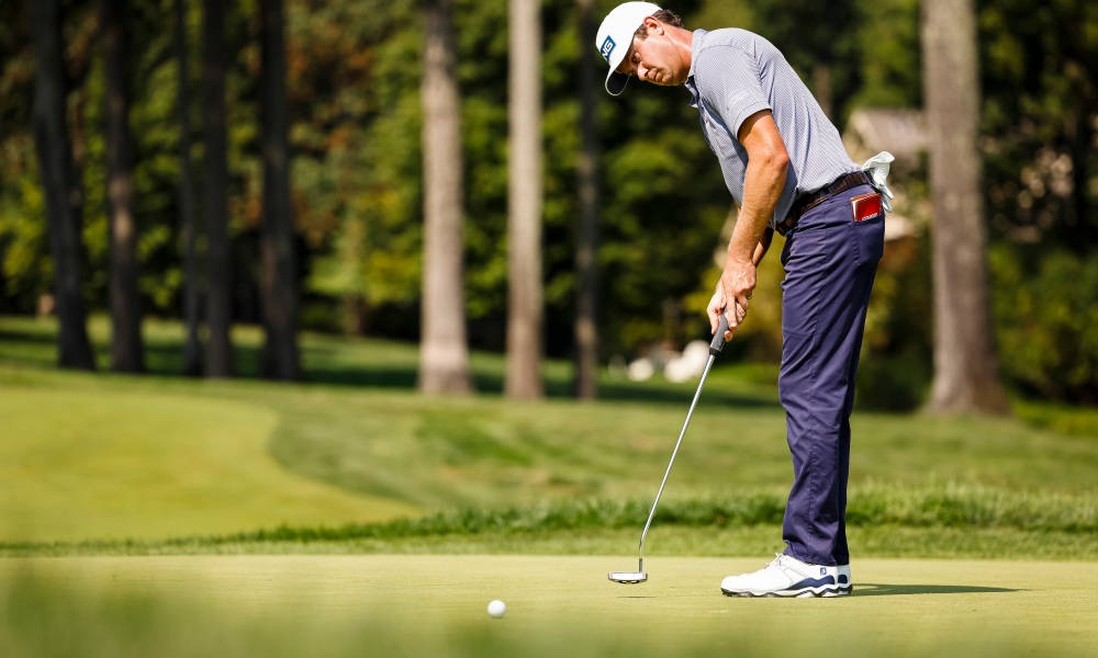 Harris English, golf club, white cap, SD Desktop Wallpaper