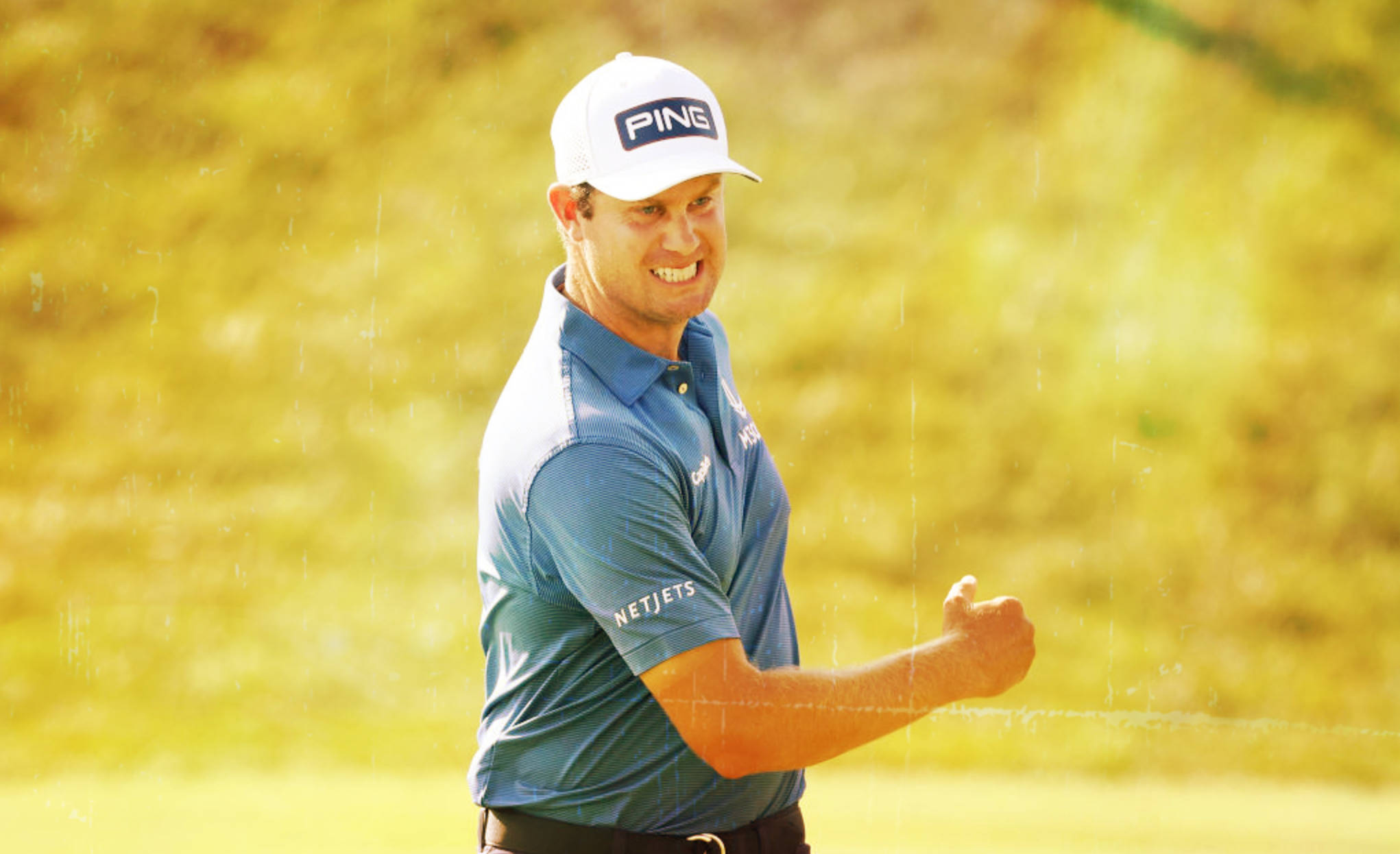 Harris English, blue shirt, white cap, Full HD Desktop Wallpaper