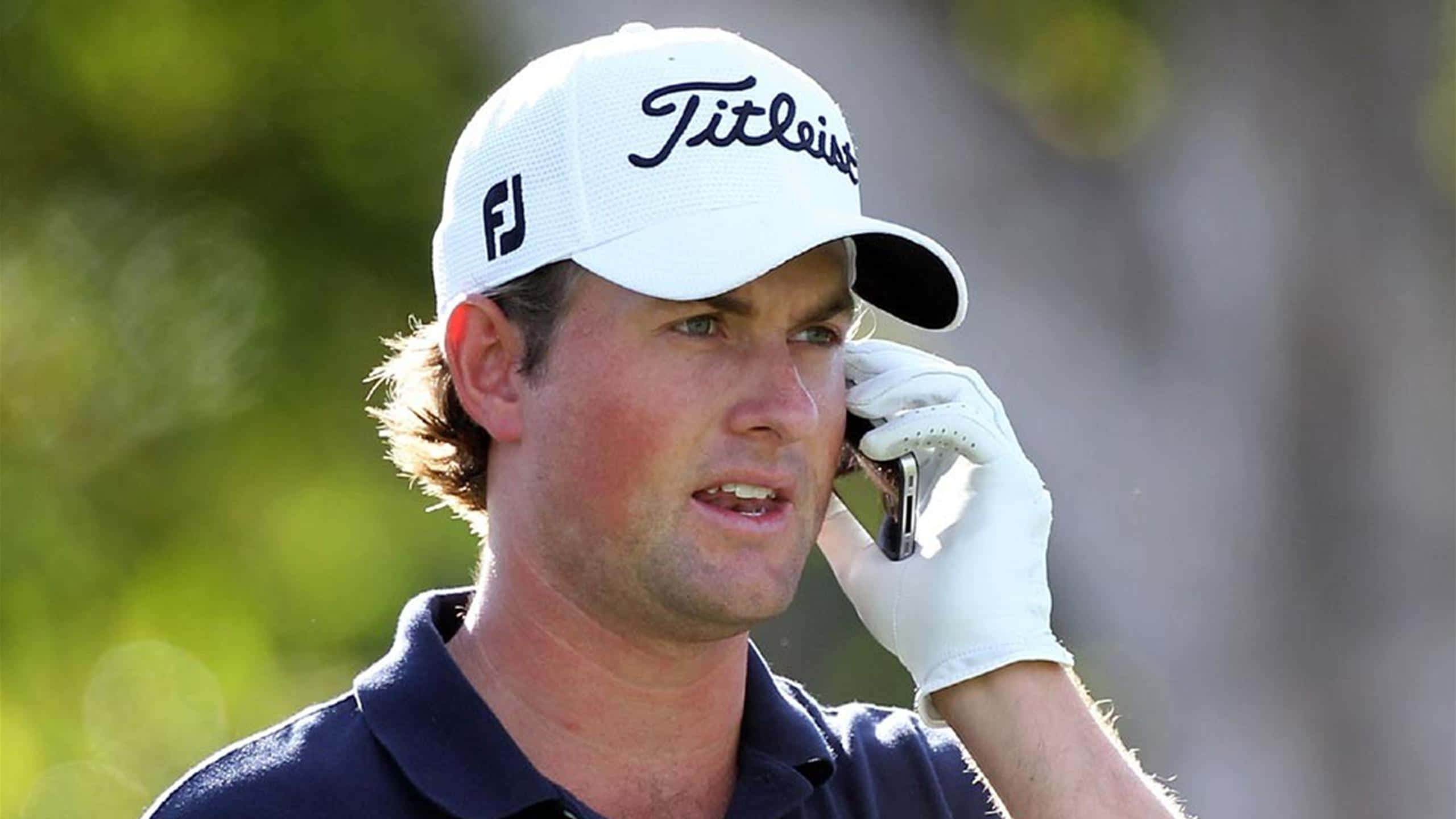 Harrison Frazar, white Titleist cap, golf course, 2K Desktop Wallpaper