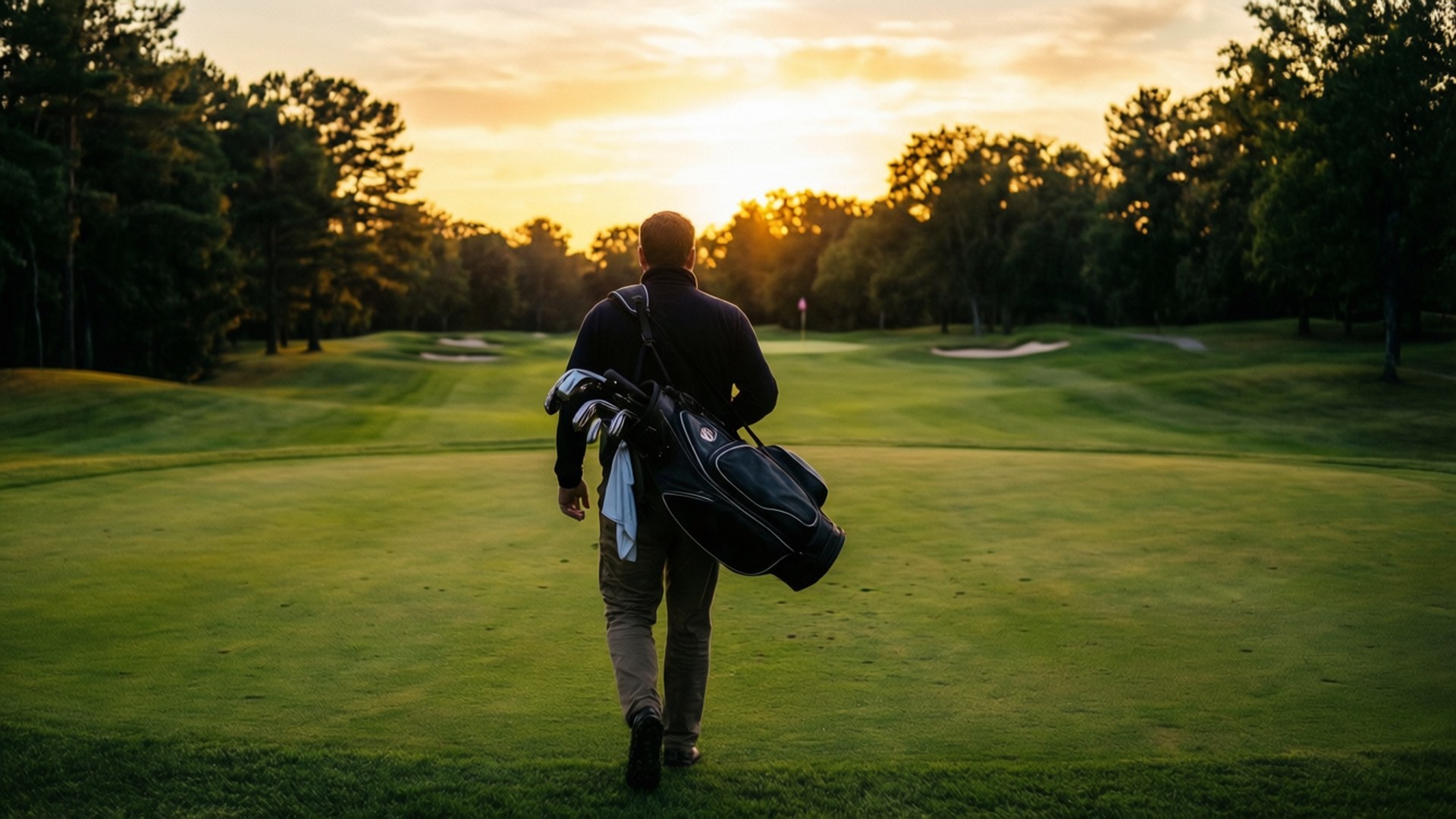 Harrison Frazar, fairway, sunset, Full HD Desktop Wallpaper