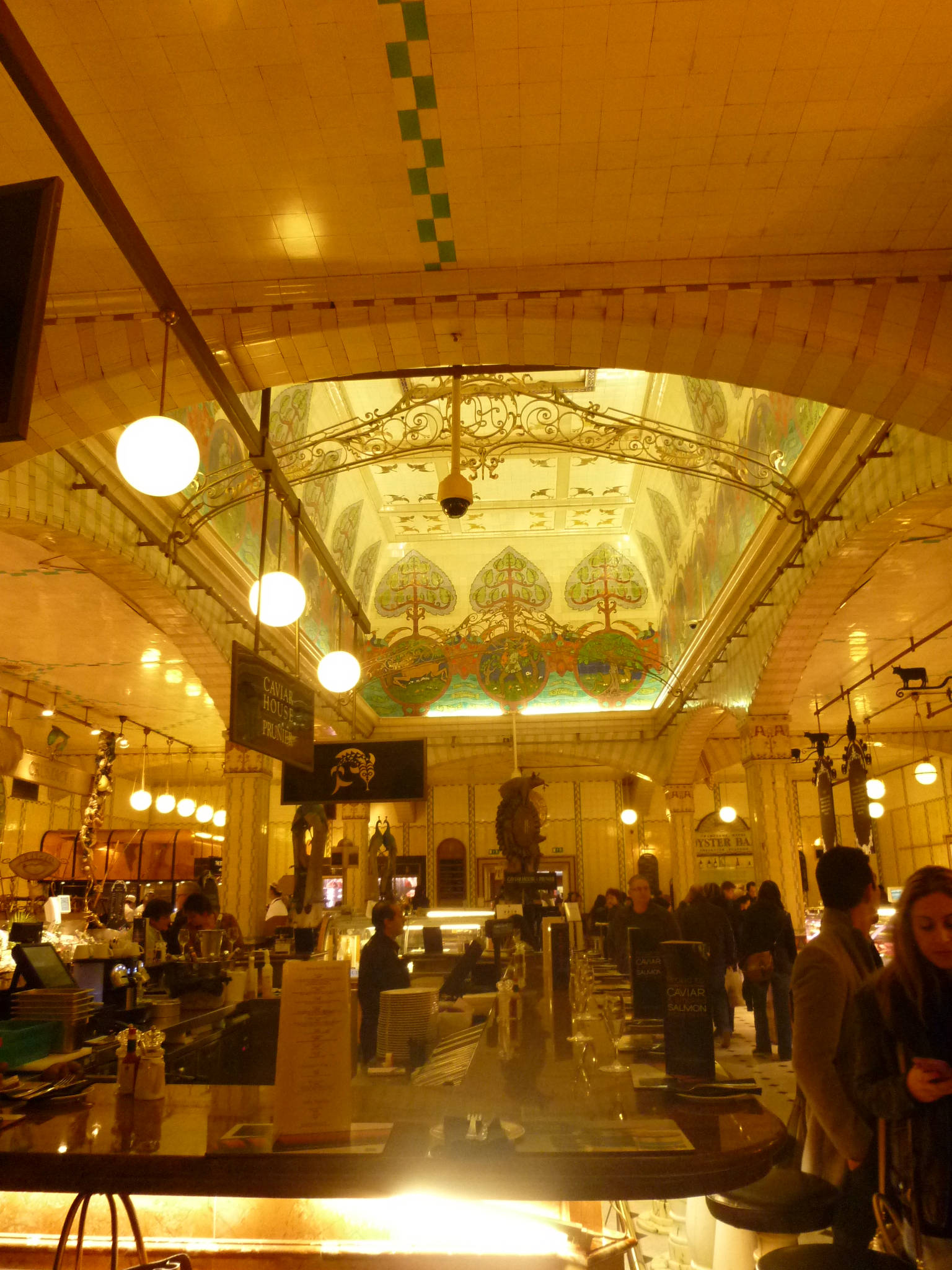 Harrods, vintage bar, ornate ceiling murals, Full HD Phone Wallpaper