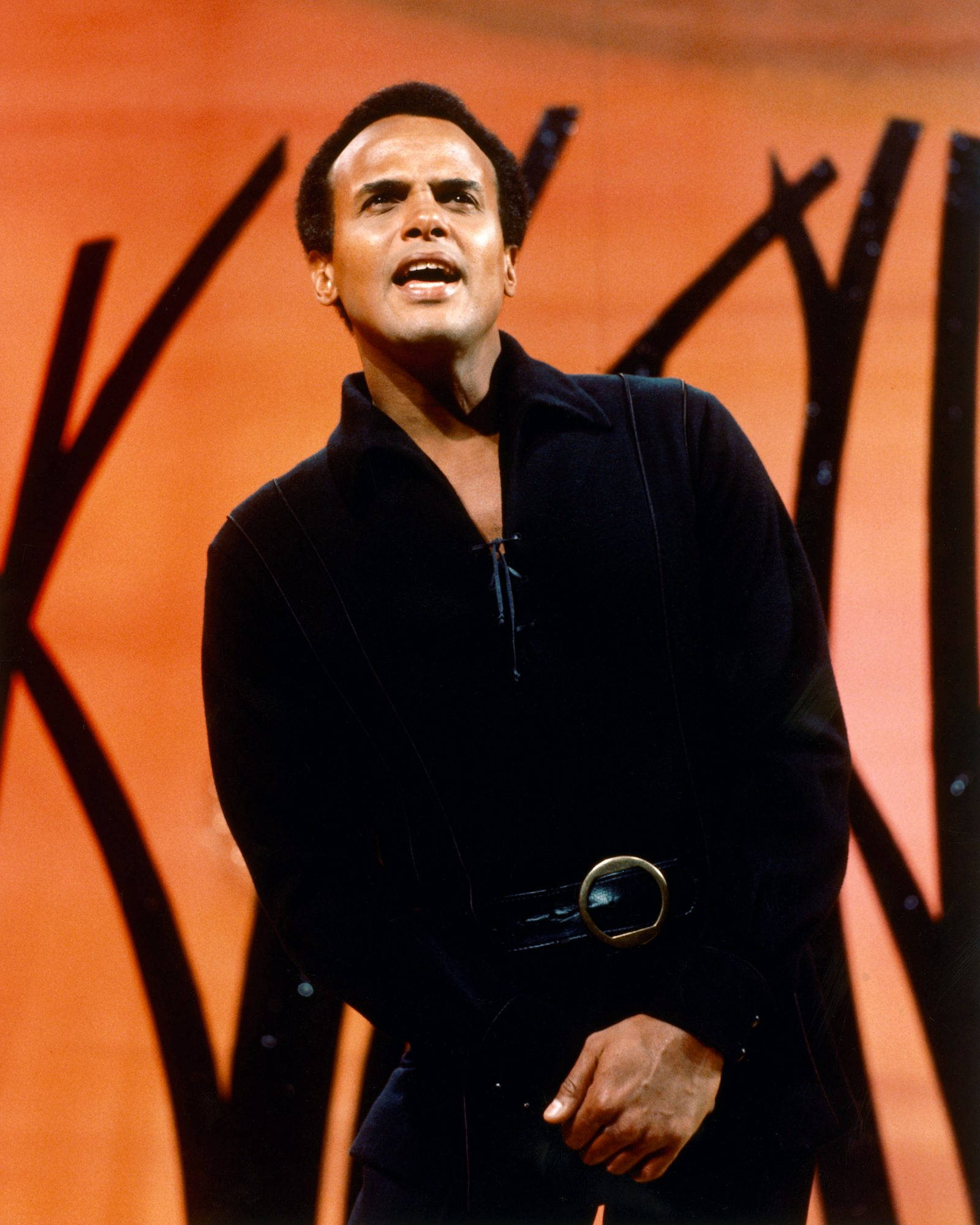 Harry Belafonte, 1965 performance, black velvet outfit, Full HD Phone Wallpaper