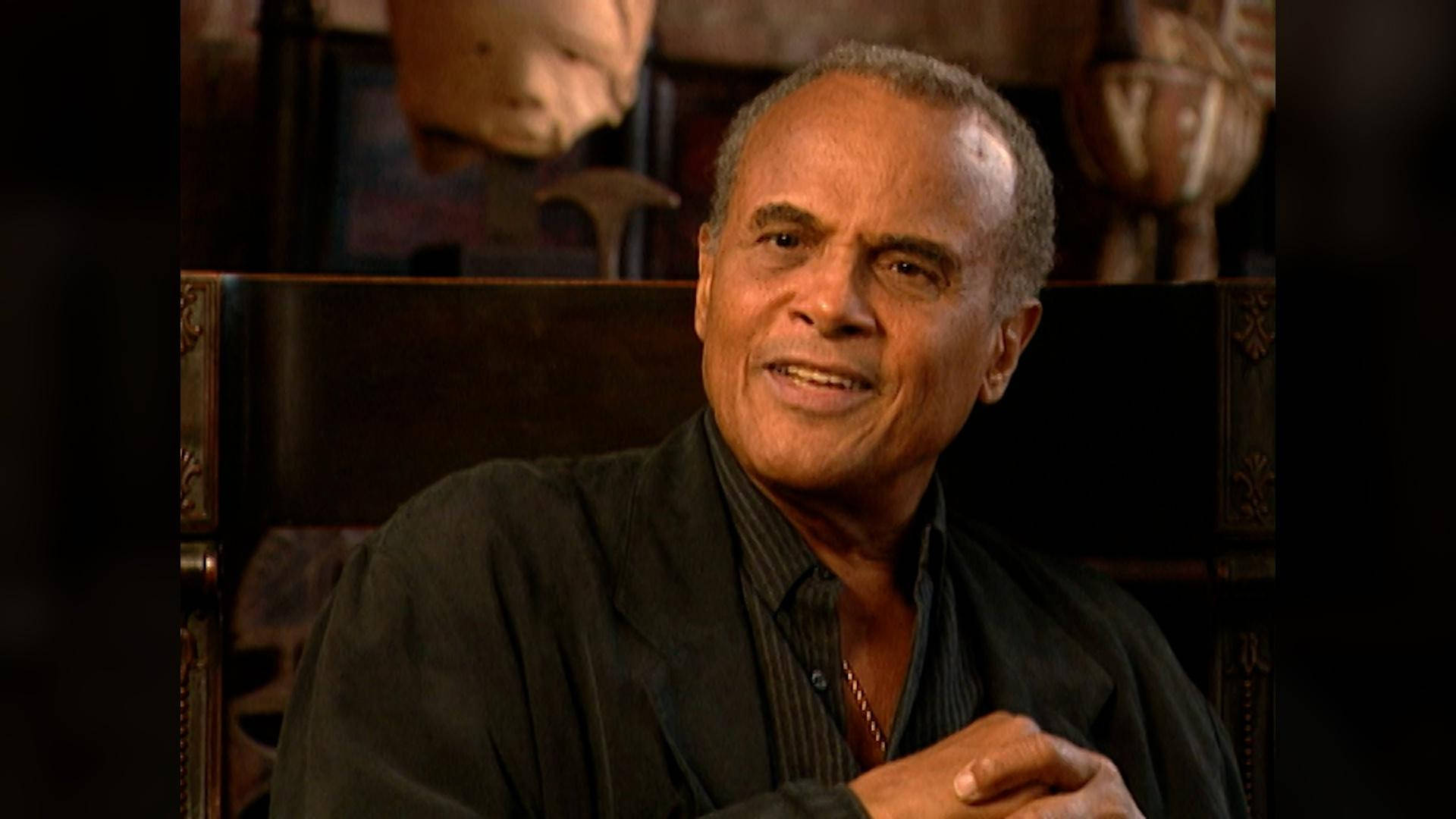 Harry Belafonte, gray hair, dark ornate chair, Full HD Desktop Wallpaper