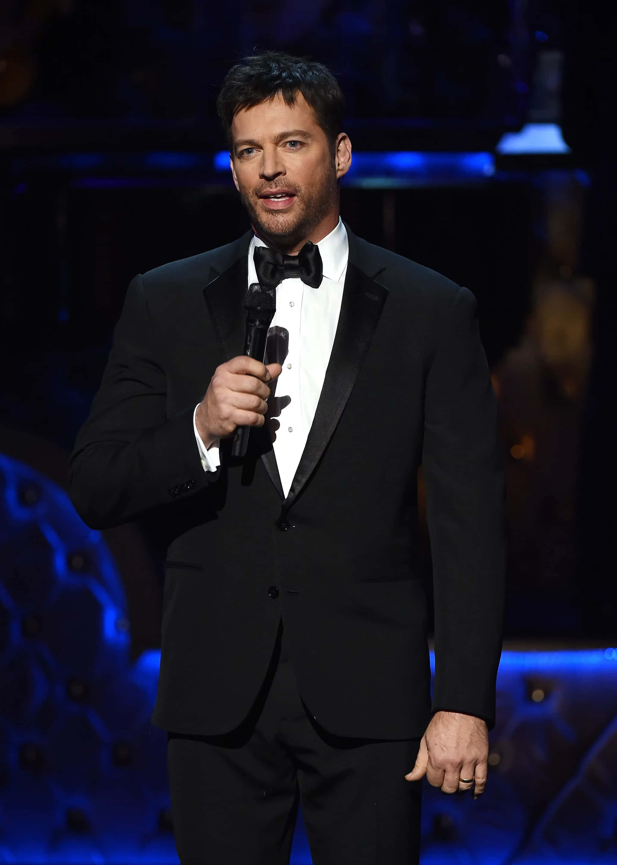 Harry Connick Jr., black tuxedo, bow tie, 2K Phone Wallpaper