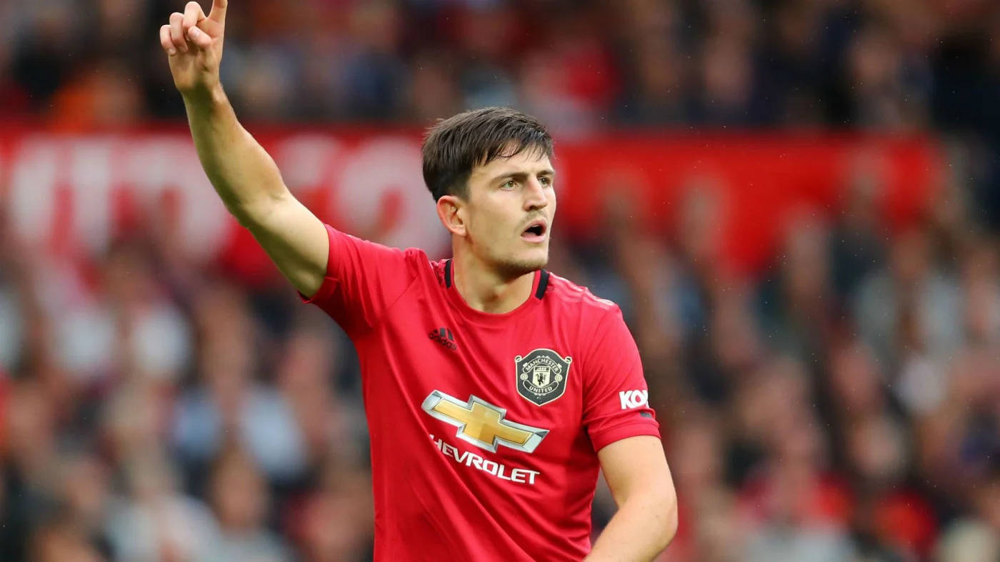 Harry Maguire, red Manchester United jersey, football player, HD Desktop Wallpaper