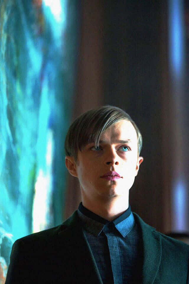Harry Osborn, blue stained glass, dimly lit room, SD Phone Wallpaper