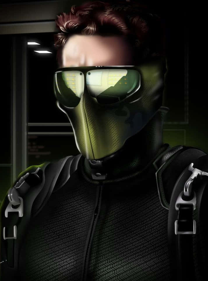 Harry Osborn, tactical suit, glowing green visor, SD Phone Wallpaper