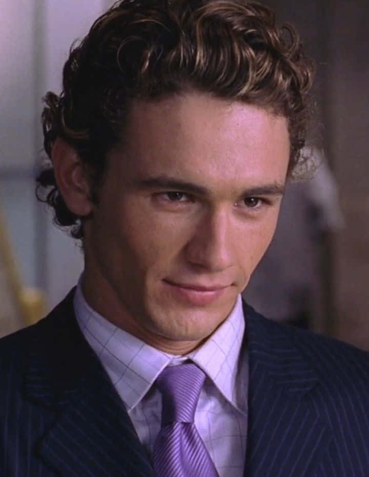 Harry Osborn, pinstripe suit, purple tie, SD Phone Wallpaper