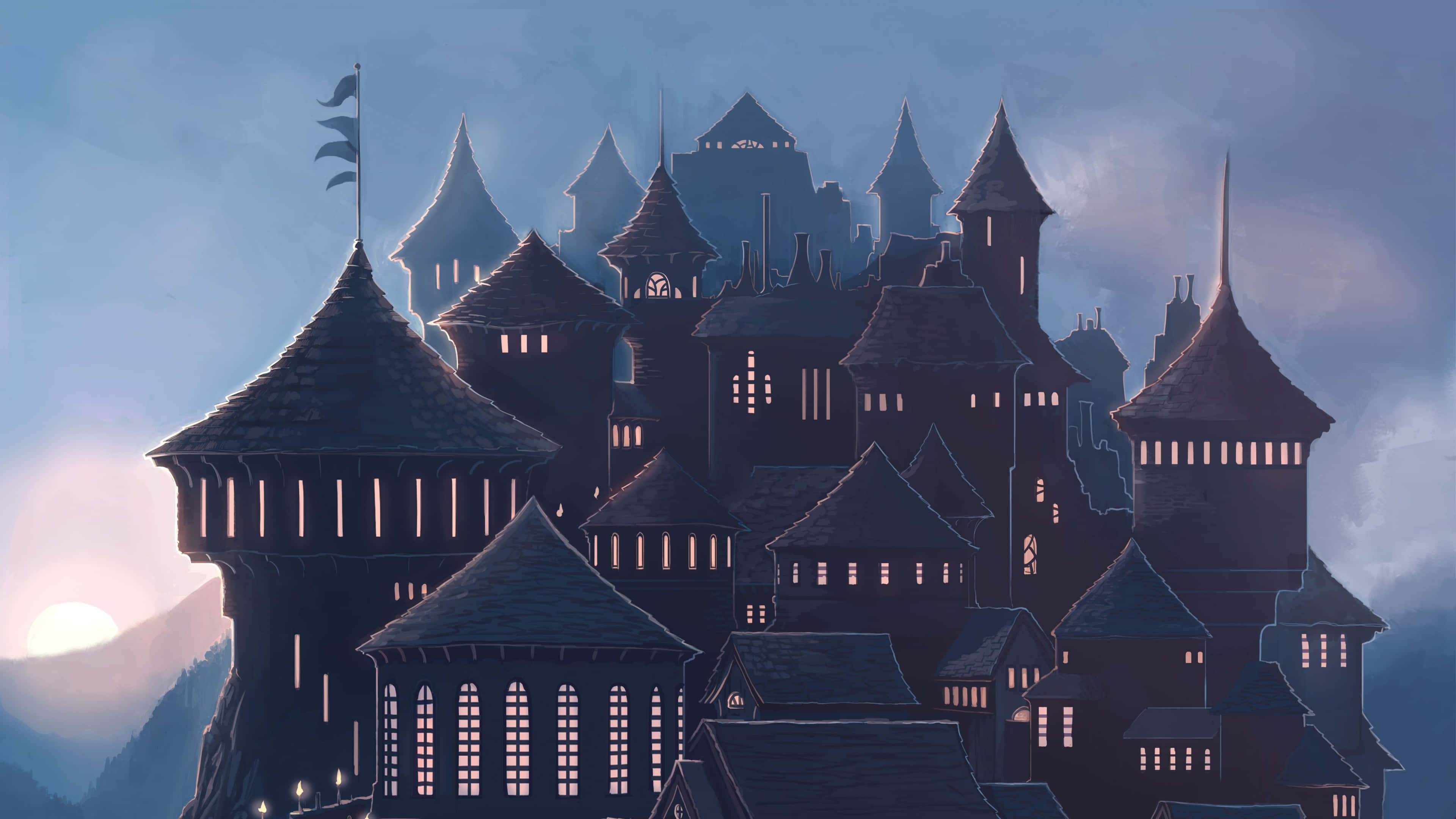 Harry Potter 4K, 3840 x 2160, dark castle, 4K Desktop Wallpaper