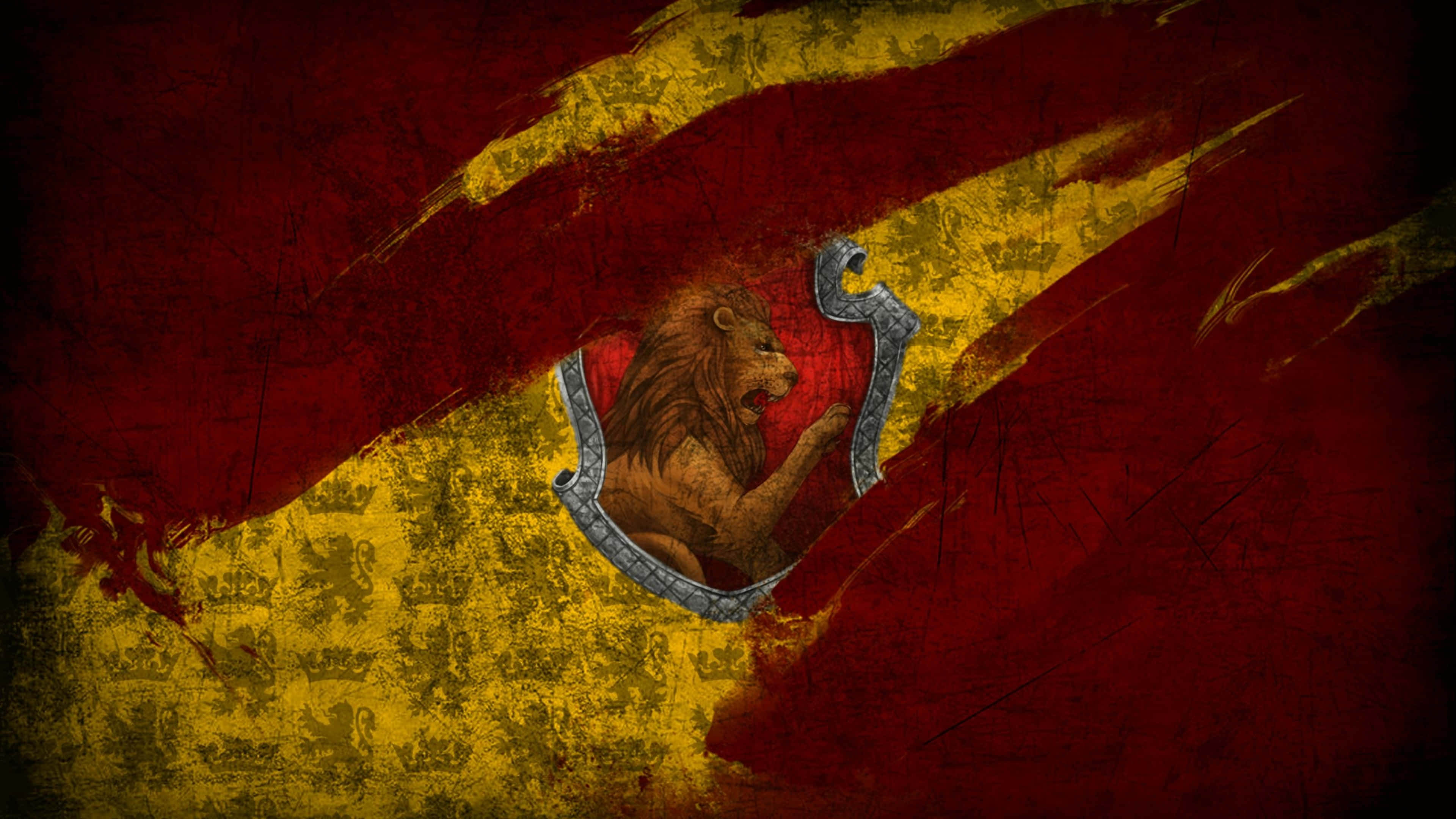 Harry Potter 4K, lion emblem, silver shield, 4K Desktop Wallpaper