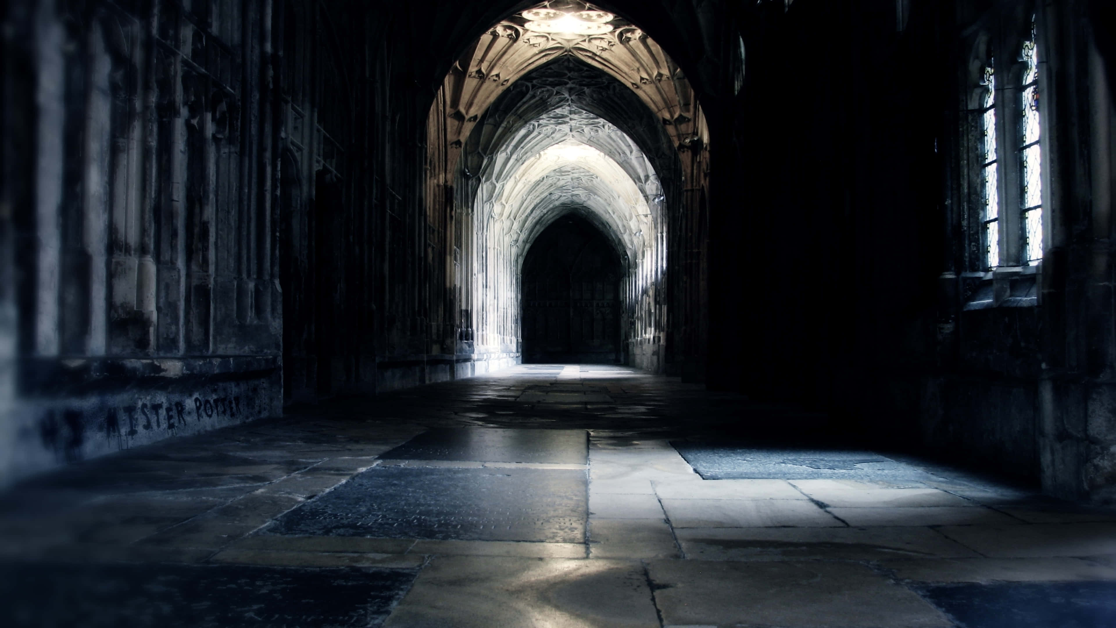 Harry Potter 4K, 4K Movie Collection, gothic stone corridor, 4K Desktop Wallpaper