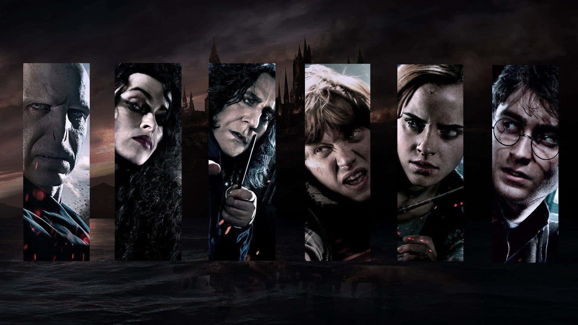 Harry Potter, dark castle backdrop, stormy skies, Full HD Desktop Wallpaper