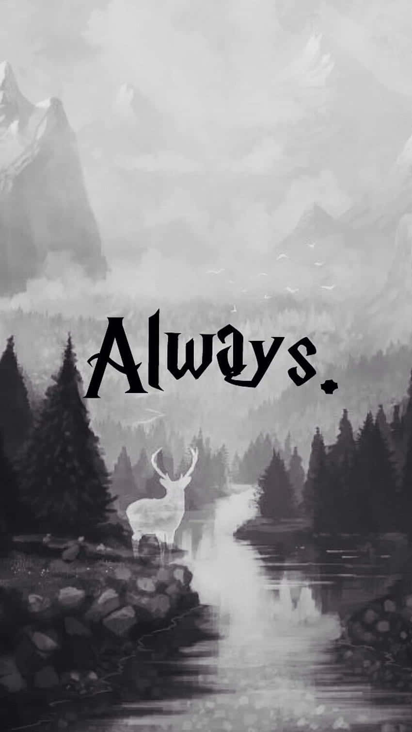 Harry Potter, black and white, deer, HD Phone Wallpaper