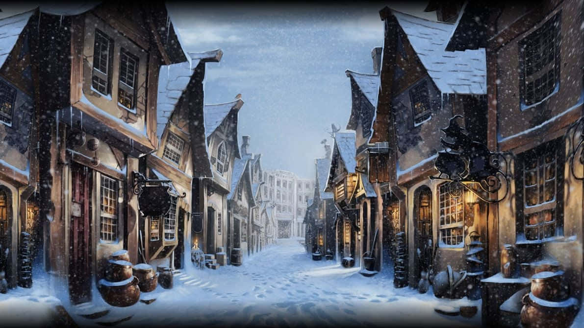 Harry Potter, Christmas, snow, SD Desktop Wallpaper