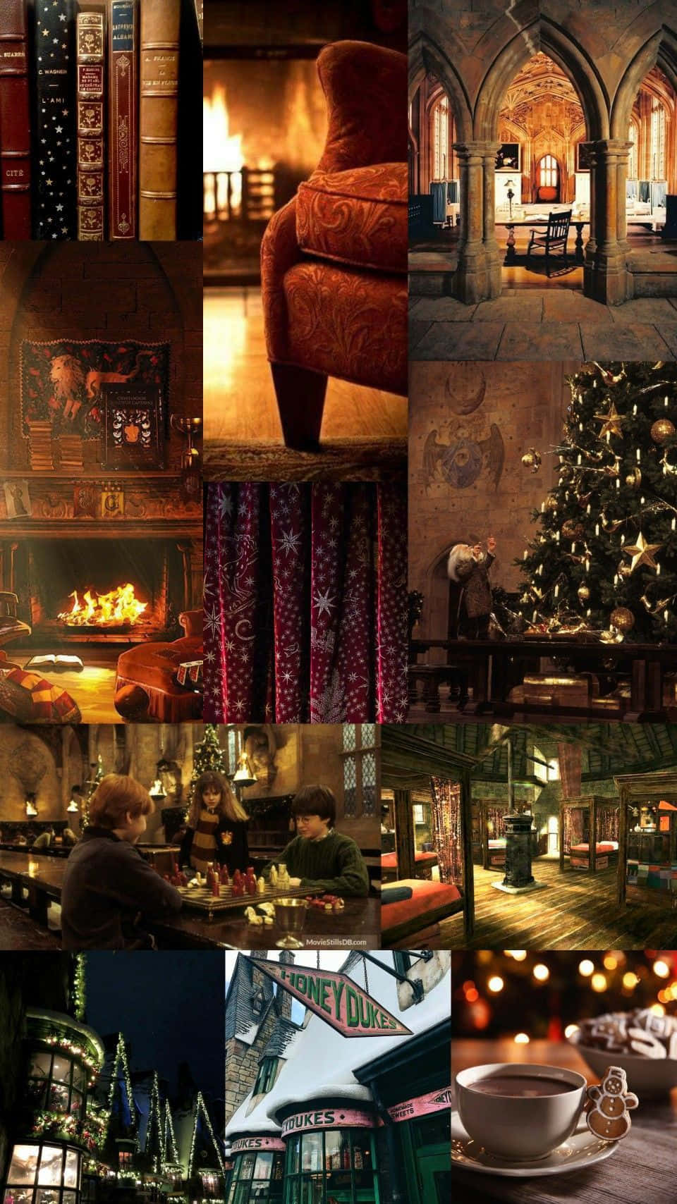 Harry Potter, Christmas, fireplace, HD Phone Wallpaper
