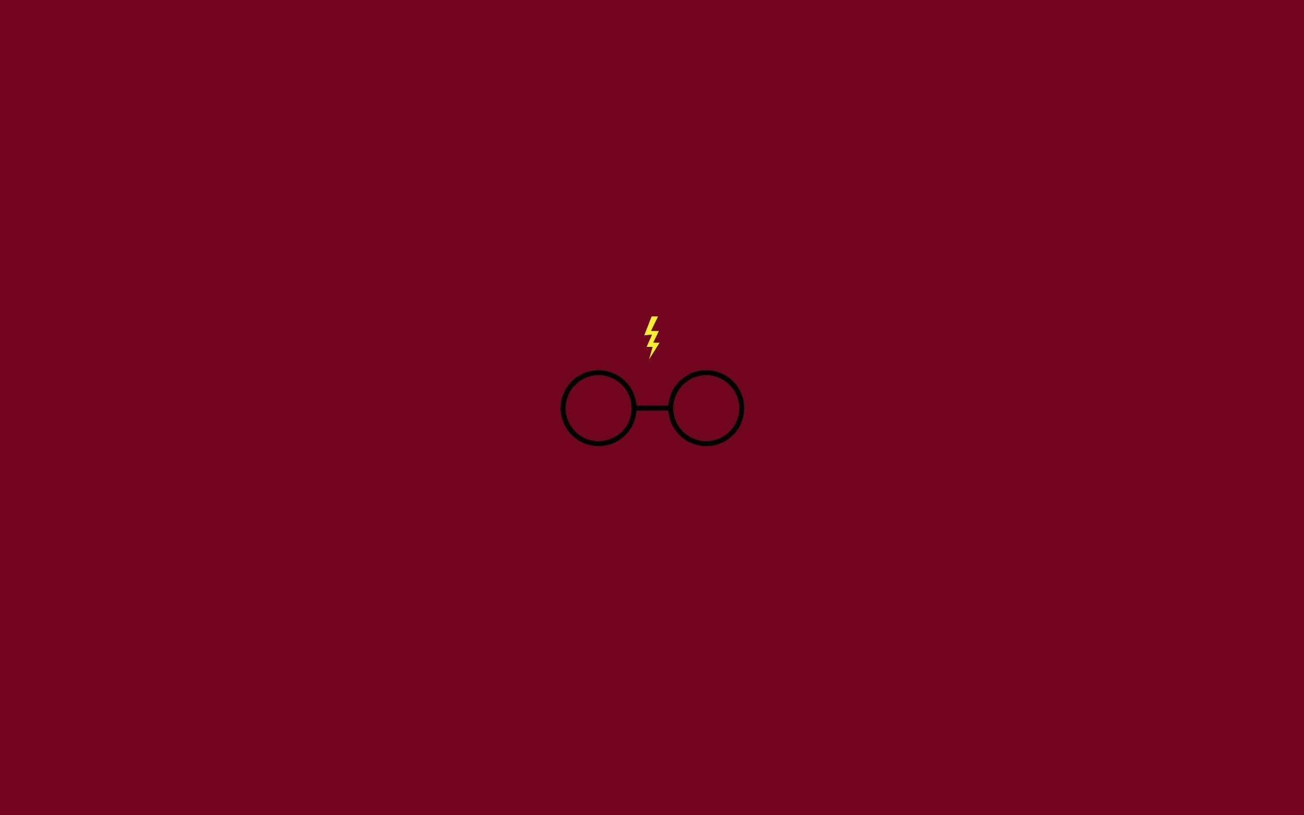 Harry Potter, round glasses, yellow lightning bolt, 2K Desktop Wallpaper