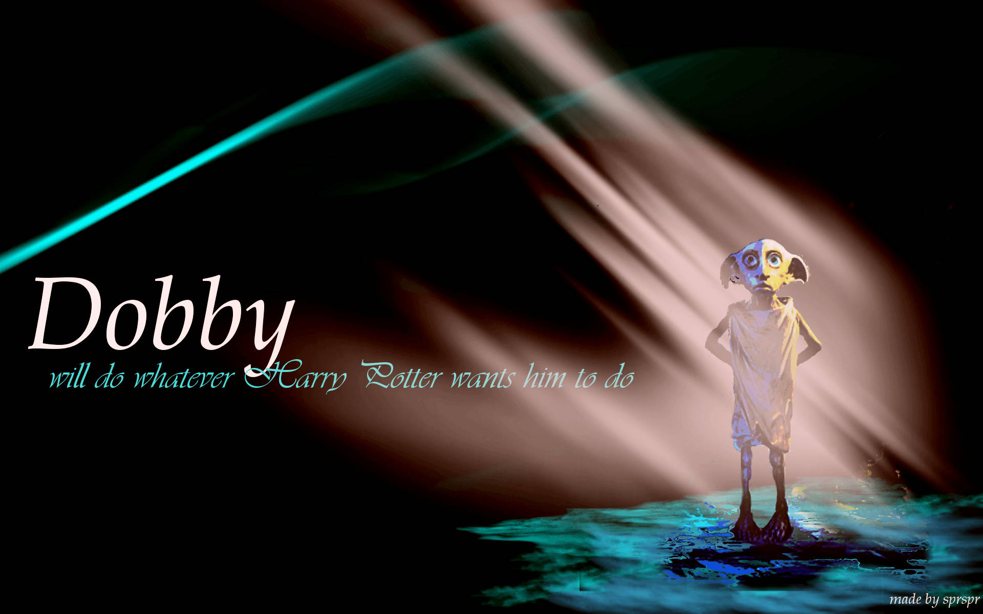 Dobby, Harry Potter, glowing blue water, Full HD Desktop Wallpaper