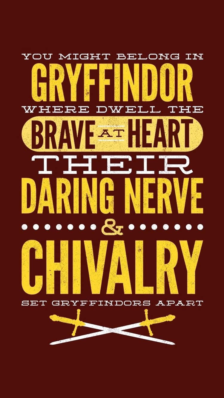 Gryffindor, deep red background, yellow and white text, HD Phone Wallpaper