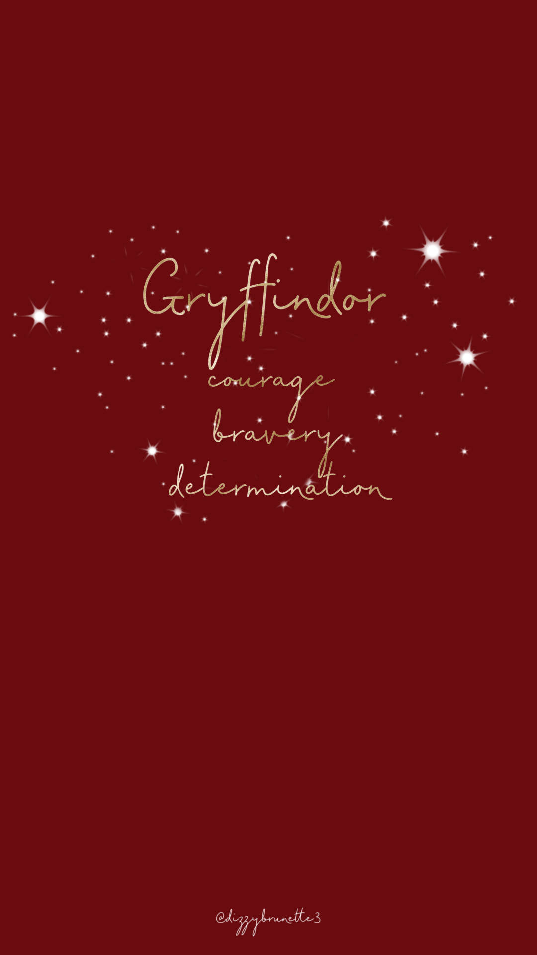 Harry Potter Gryffindor, Gryffindor courage bravery determination, gold cursive text, Full HD Phone Wallpaper