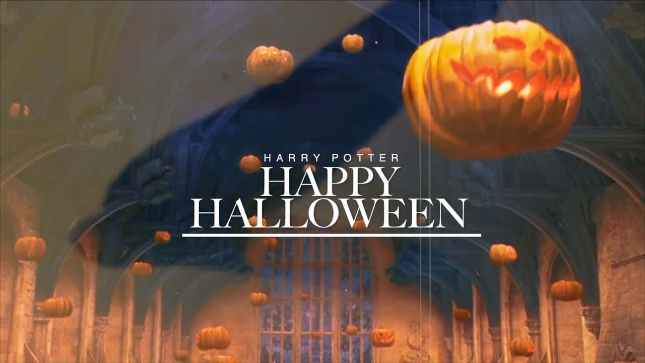 Harry Potter Halloween, jack-o'-lanterns, gothic hall, HD Desktop Wallpaper