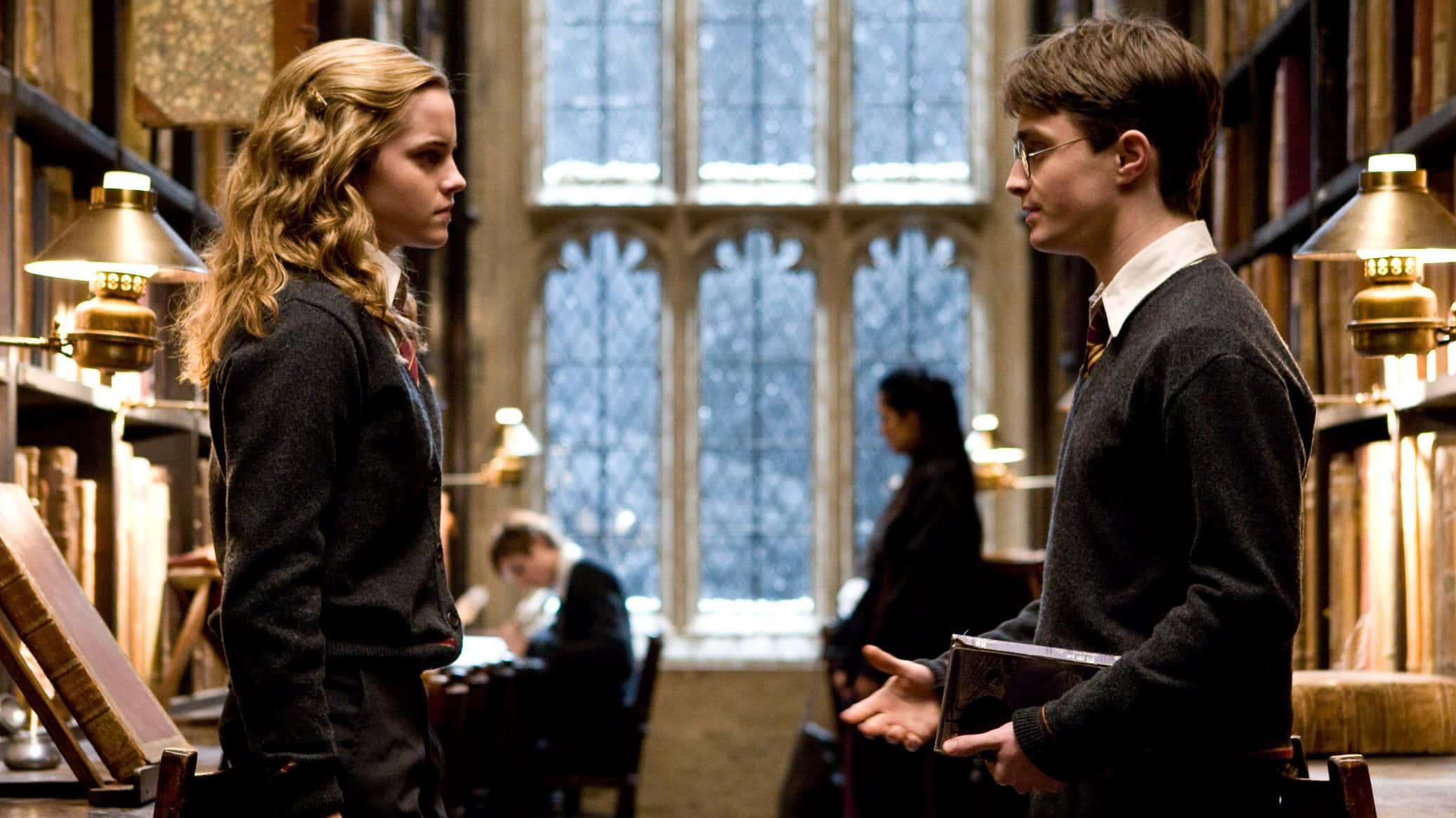 Harry Potter Landscape, library, towering bookshelves, Full HD Desktop Wallpaper