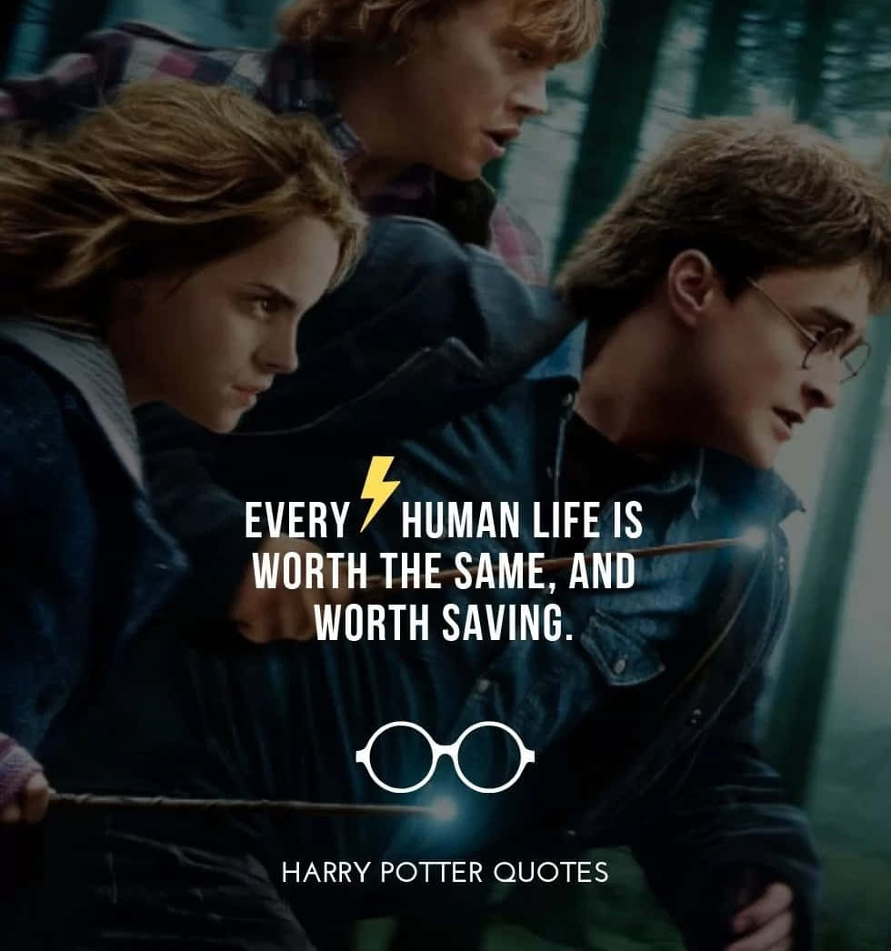 Harry Potter, quote overlay, glowing wands, SD Phone Wallpaper