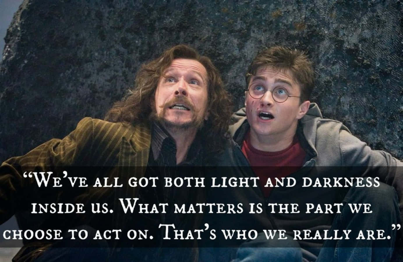 Harry Potter Quotes, wizards, dark rocky backdrop, HD Desktop Wallpaper
